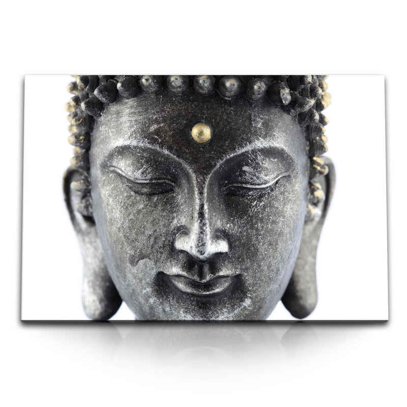 Sinus Art Leinwandbild 120x80cm Wandbild auf Leinwand Buddhastatue Buddha Buddhismus Buddhako, (1 St)