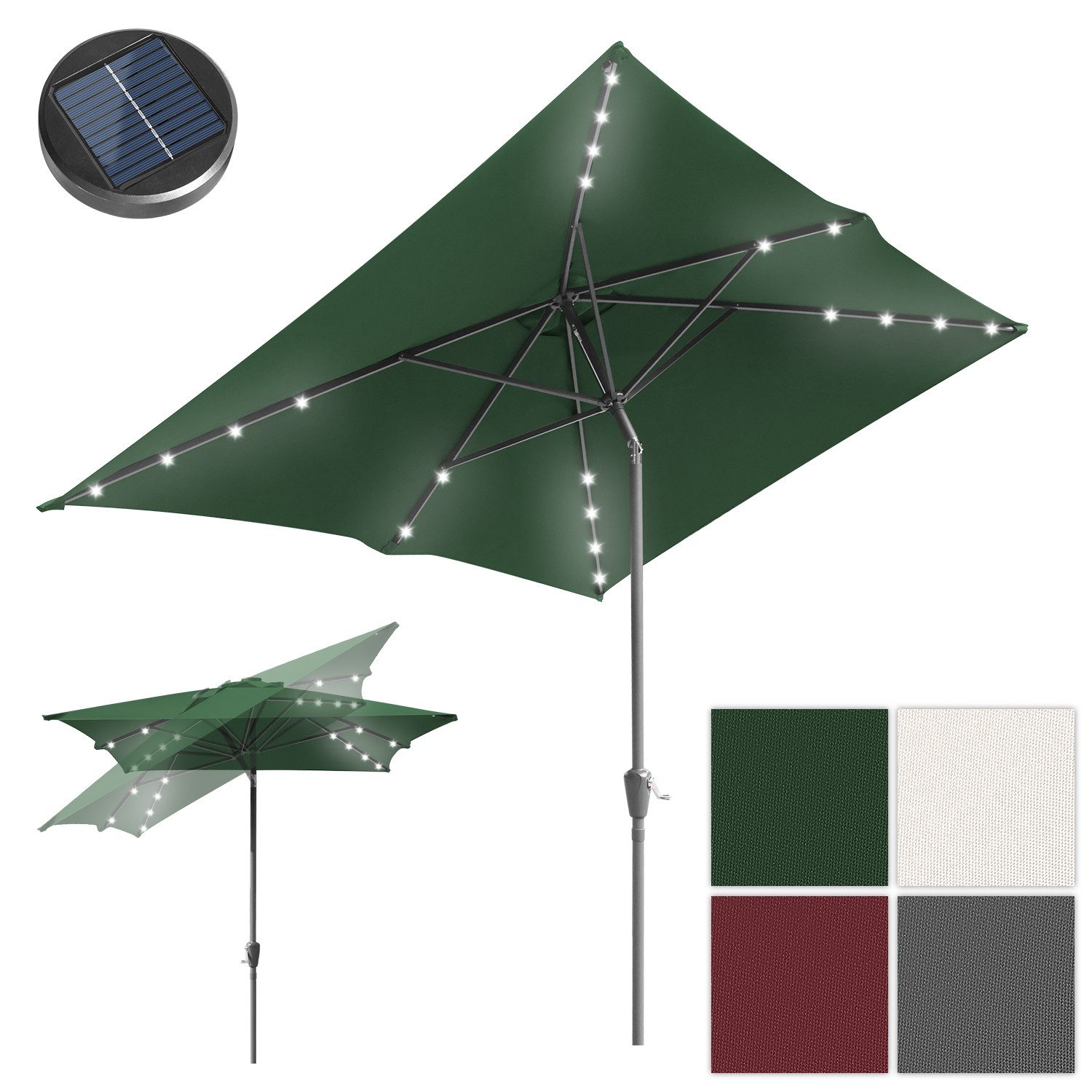 Clanmacy Sonnenschirm Sonnenschirm Rechteckig,Kurbel,Knickbar,neigbar,1.4x2 günstig online kaufen