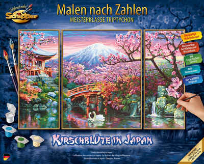 Schipper Malen nach Zahlen »Meisterklasse Triptychon - Kirschblüte in Japan«, Made in Germany