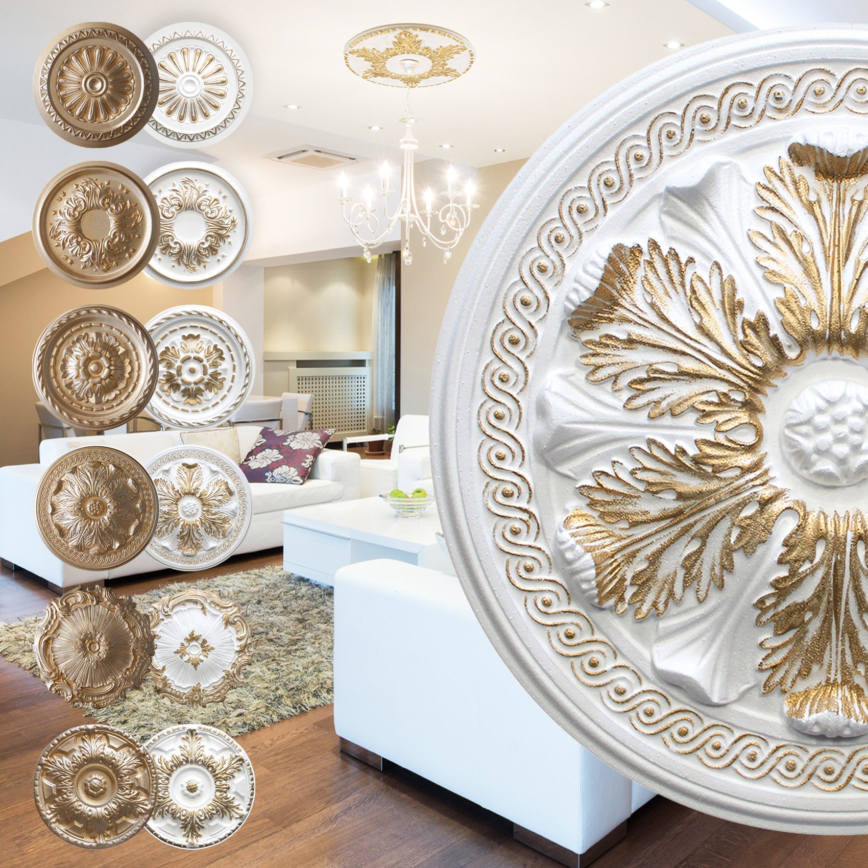 marbet design Wanddekoobjekt R-08 Gold (Stuckrosette günstig online kaufen