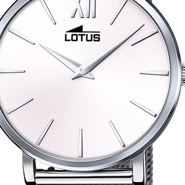 Lotus Quarzuhr Lotus Damen Armbanduhr Smart Casual, (Analoguhr), Damenuhr rund, mittel (ca. 33mm) Edelstahlarmband silber