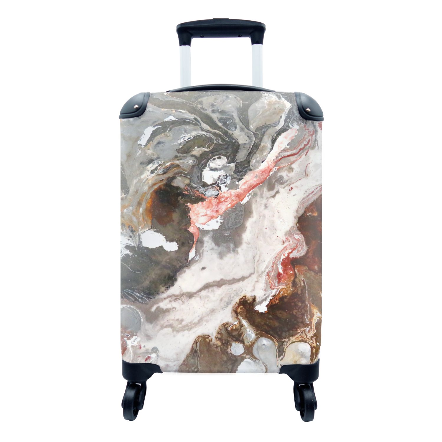 Regenbogen MuchoWow Reisetasche Handgepäckkoffer Trolley, - Reisekoffer Kristalle Handgepäck für 4 Granit, Rollen, rollen, mit Ferien, -