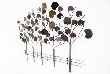 KUNSTLOFT Wanddekoobjekt Serenade der Bäume 113x76x5 cm, handgefertigte Wanddeko Metall