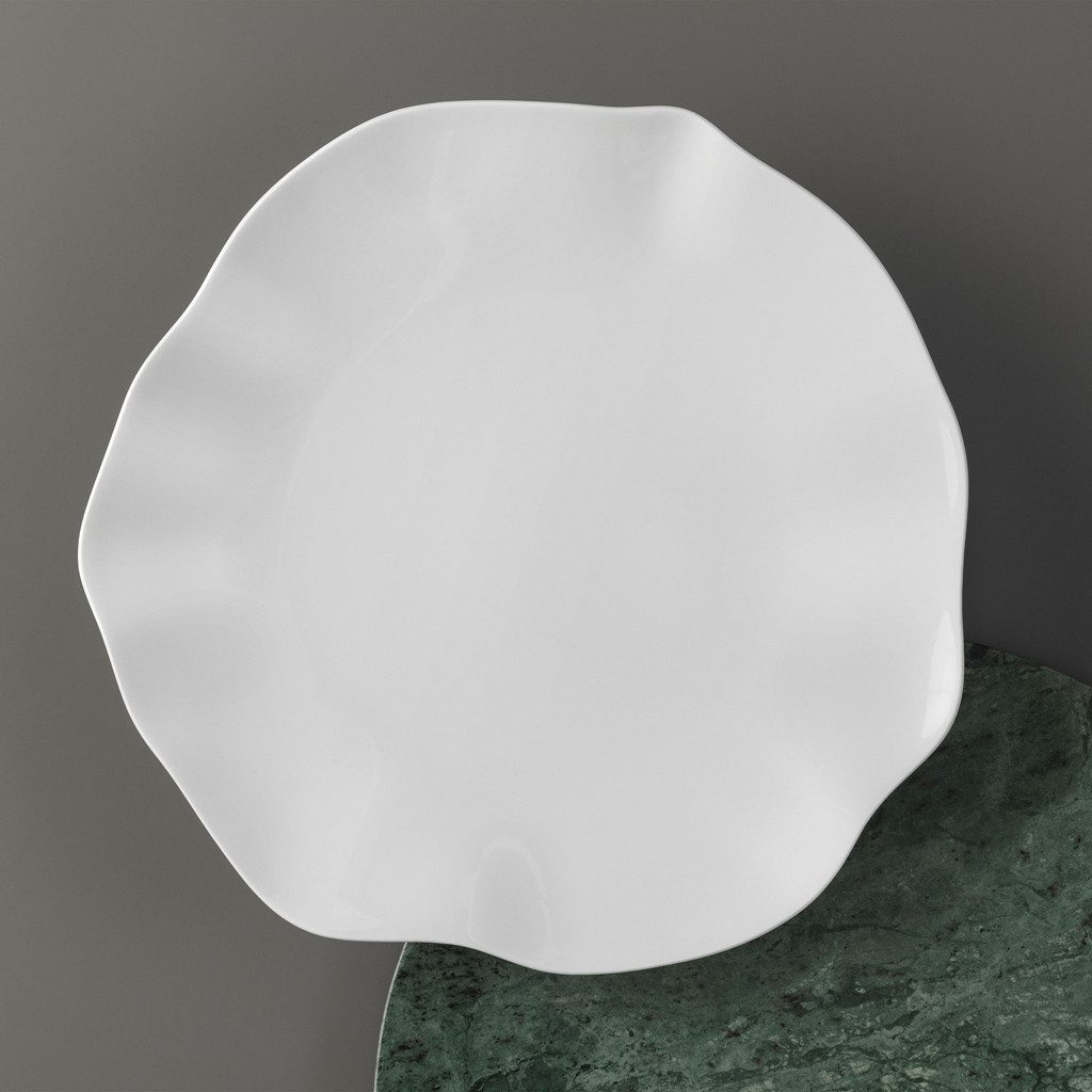 Villeroy & Boch Speiseteller Pura Speiseteller 27x27x3cm, (1 St), Premium Bone Porcelain, mikrow.- & spülm.sicher, Made in Germany