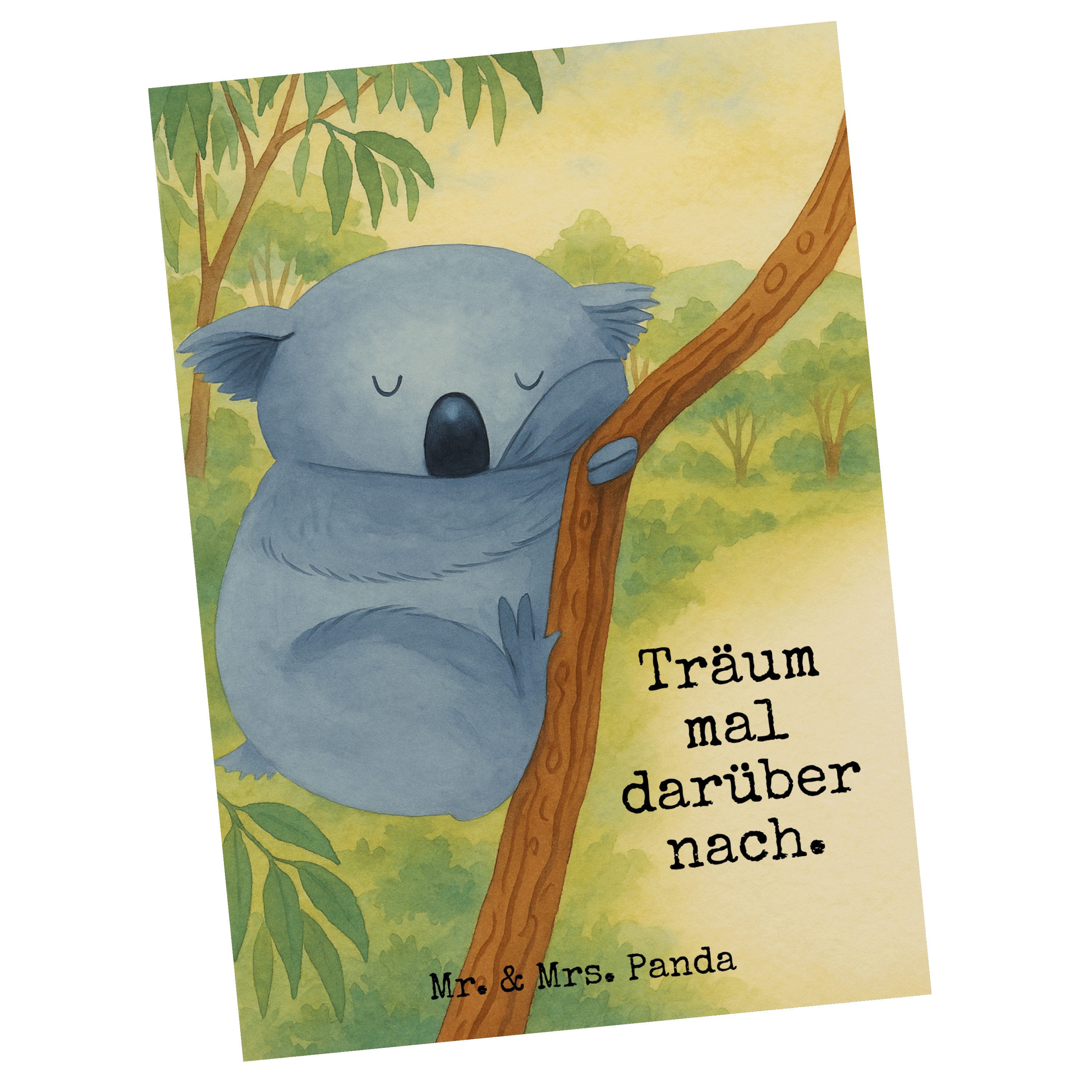 Mr. & Mrs. Panda Postkarte Koalabär Design, Grußkarte, Weiß, Traum, Traumland, Koala, Bär, Grußk, Koala Schlafzimmer Fotokarte