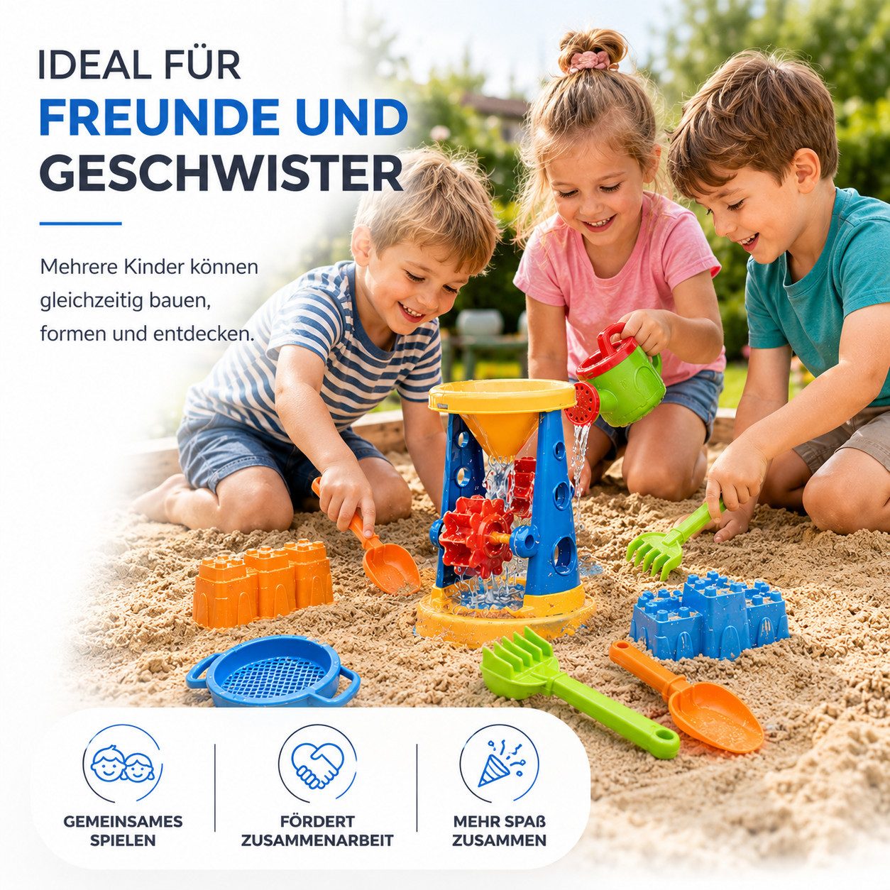TK Gruppe Sandform-Set Sandspielzeug-Set aus Kunststoff, 4-, 9- oder 11-teilig – Bild 2 von 5