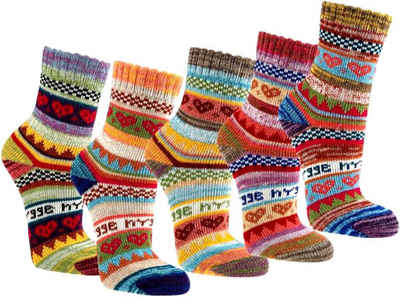 FussFreunde Norwegersocken 3 Paar bunte Norweger Шкарпетки Hygge Baumwolle mit Anti-Loch-Garantie