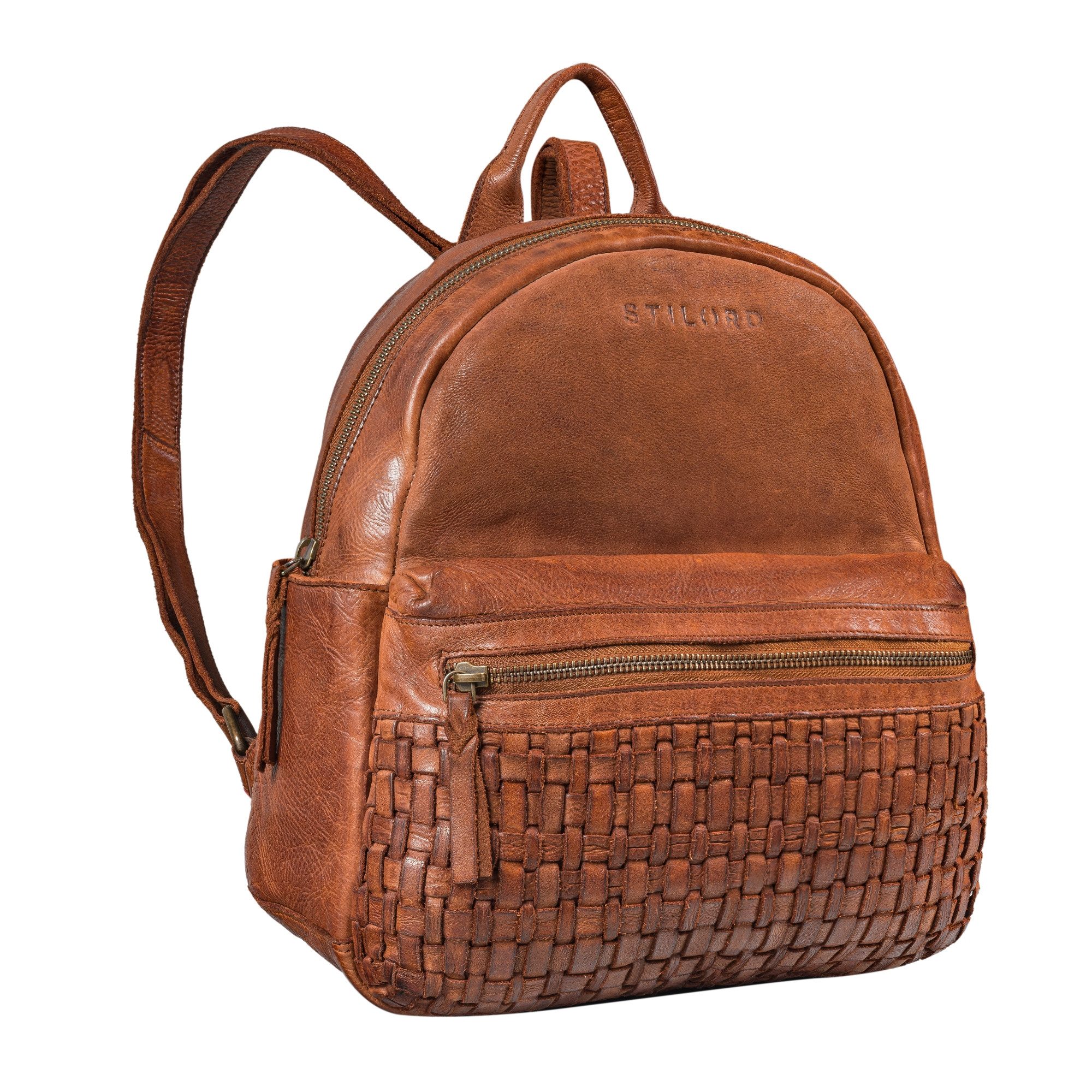 STILORD Cityrucksack "Wichita" Lederrucksack Damen Klein geflochten im Boho günstig online kaufen