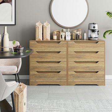 HOMECHO Kommode, Sideboard Weiß Schubladenschrank mit 4 Schubladen