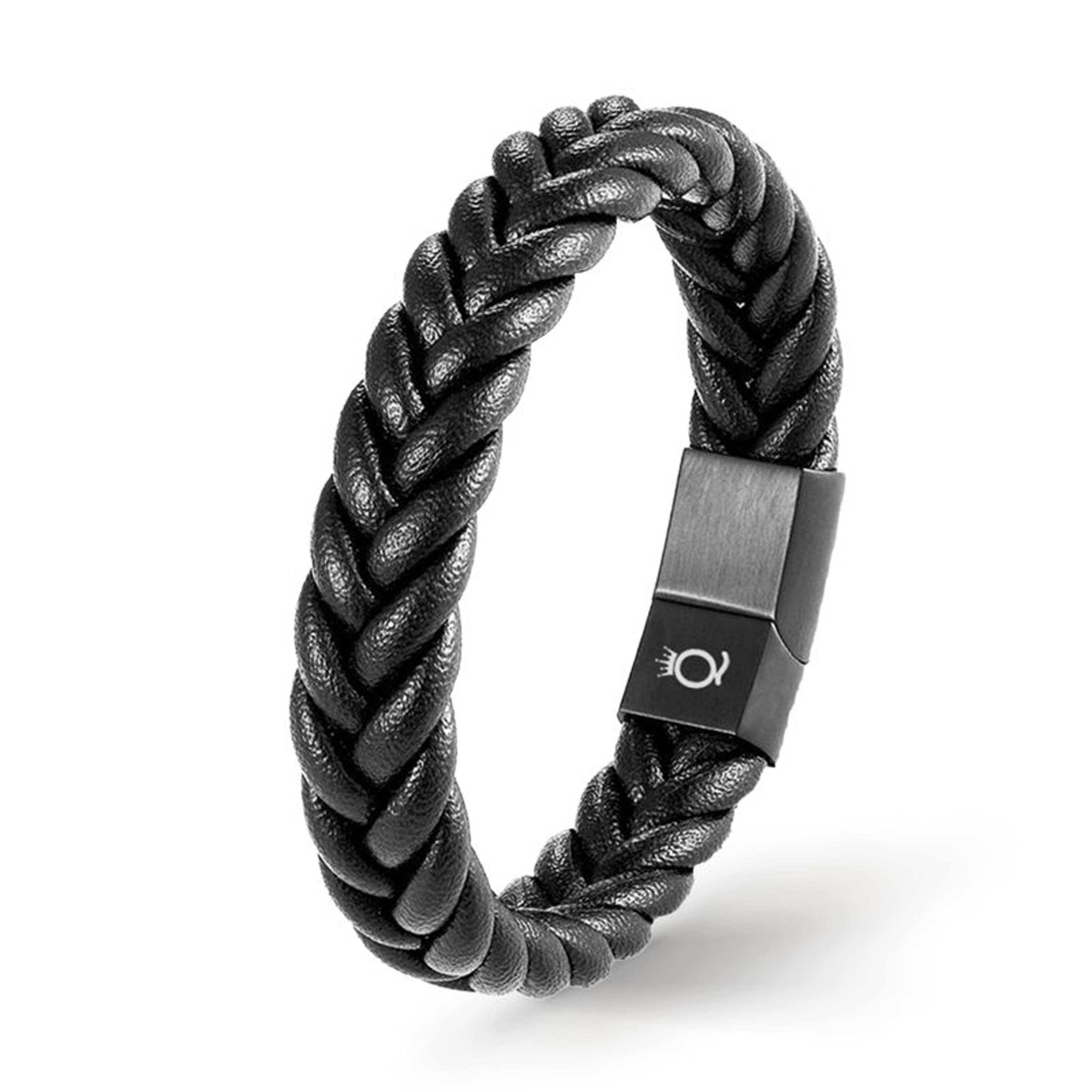 UNIQAL.de Lederarmband Lederarmband Herren "BRAID" Geflochten (Edelstahl, E günstig online kaufen