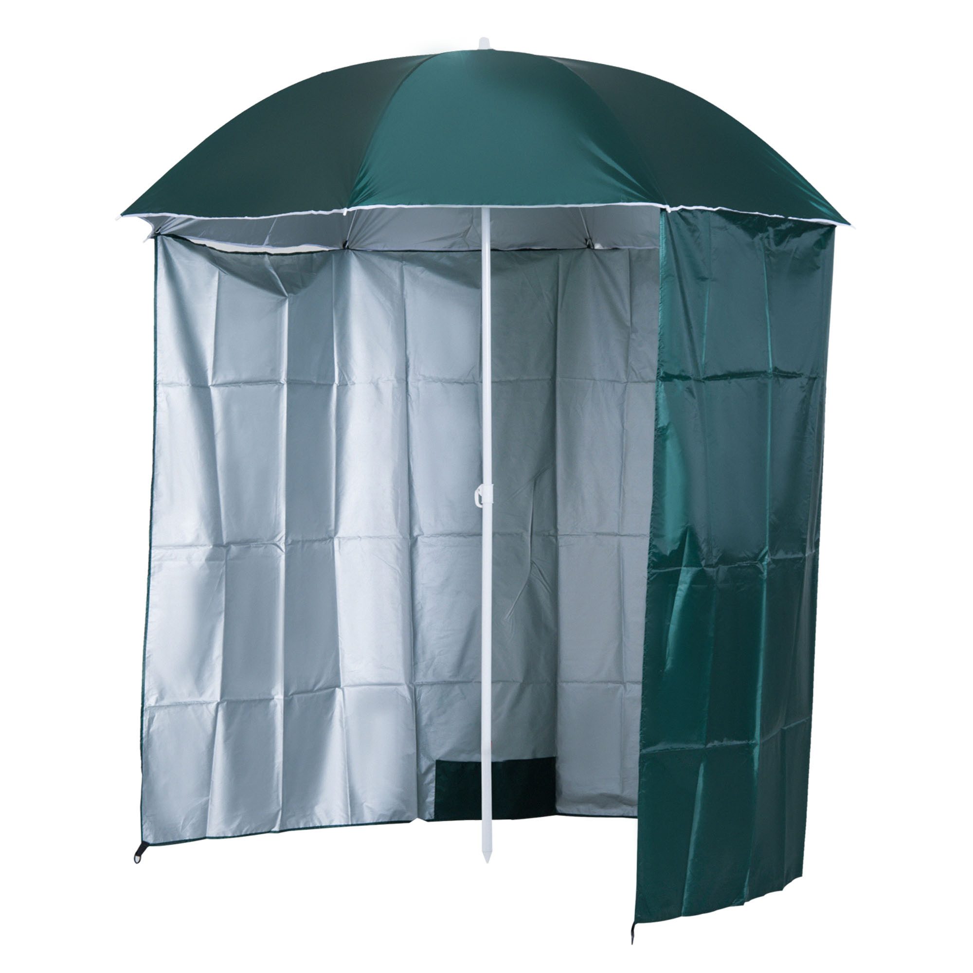 Outsunny Sonnenschirm Sonnenschutz mit Seitenwand, Strand,Polyester, günstig online kaufen