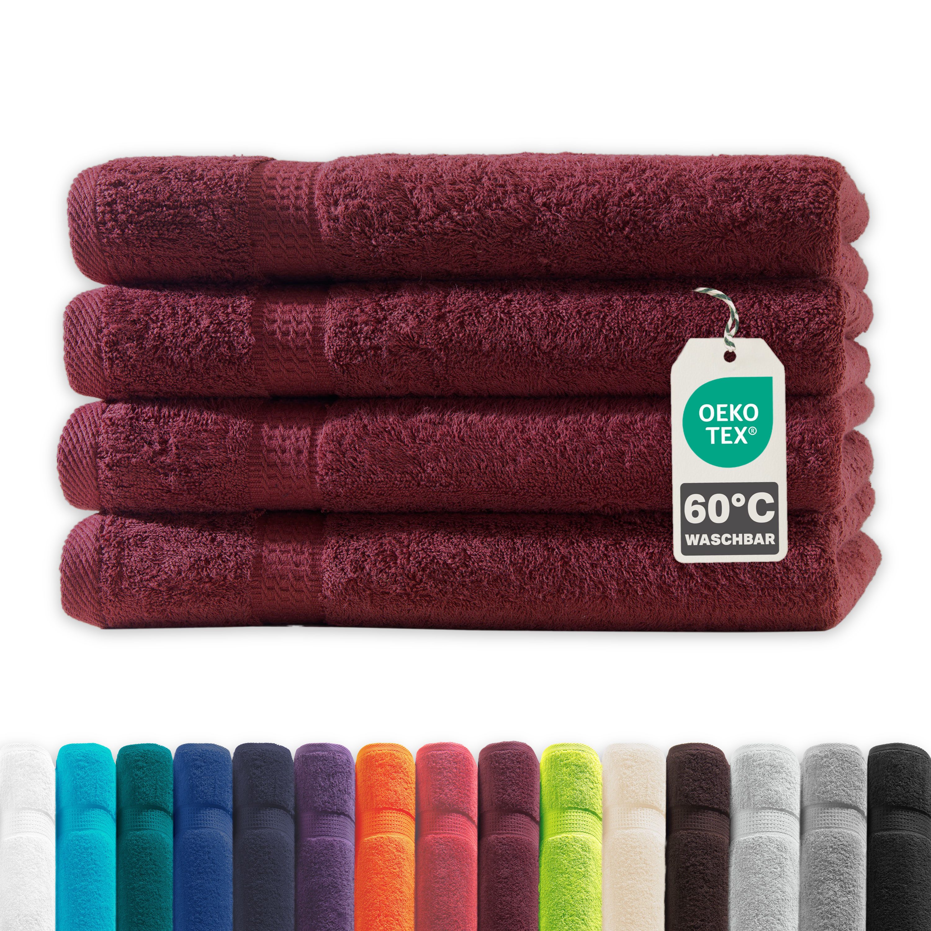 Devior Handtuch Set Frottierserie Elegance in vielen Farben, hochwertig mit 500 g/m², Handtücher - 100% Baumwolle (4-St), 50x100 cm, saugstark, schnelltrocknend, pflegeleicht & geruchsneutral