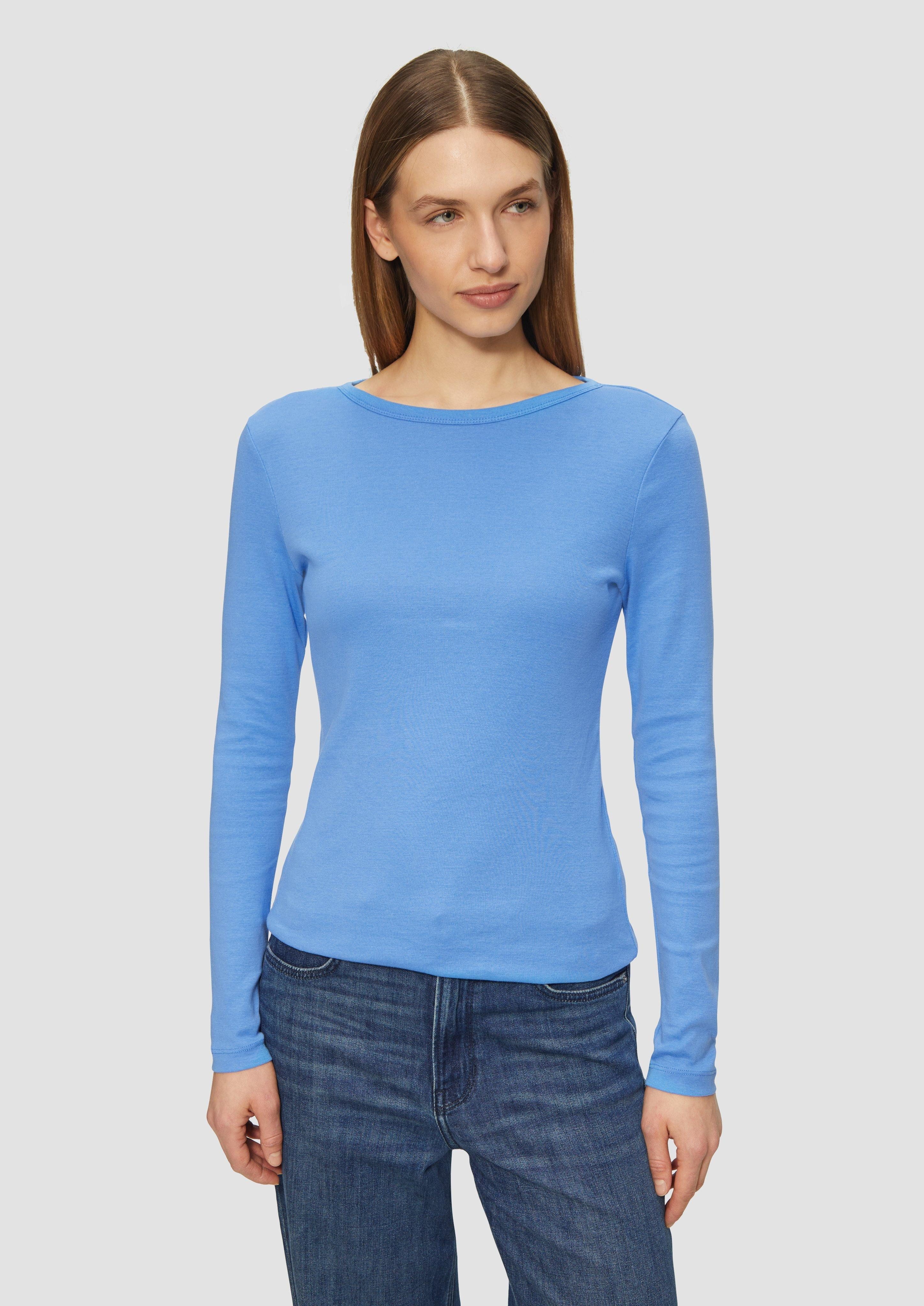 s.Oliver Langarmshirt Baumwoll-Longsleeve im Slim Fit günstig online kaufen