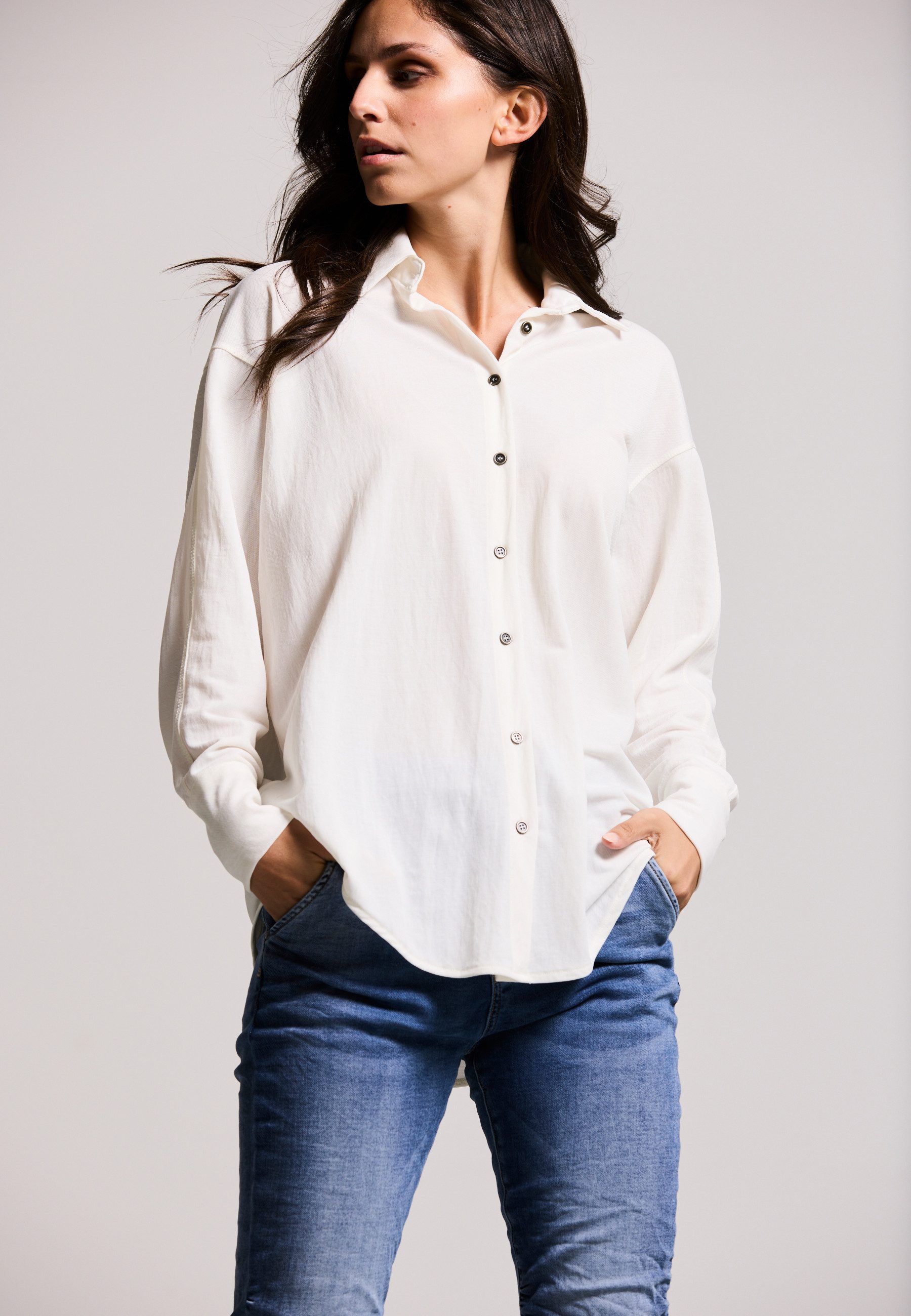 Andijamo-Fashion Hemdbluse SOFT DRAPE Material günstig online kaufen