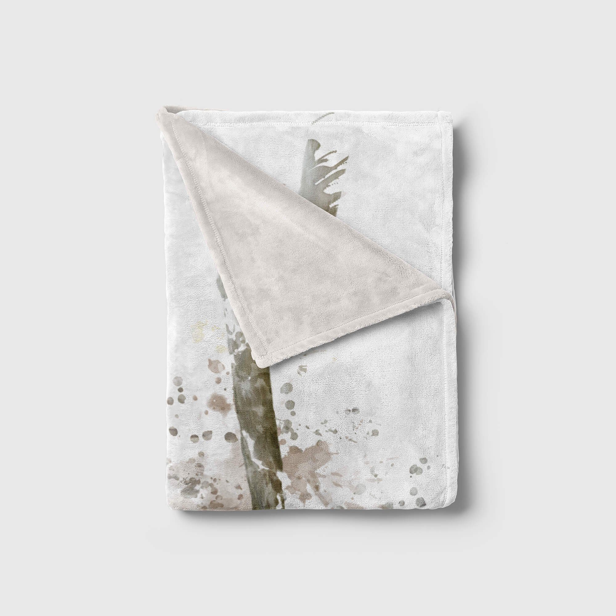 Sinus Art Handtücher Handtuch mit Eulen Handtuch Strandhandtuch Baumwolle-Polyester-Mix Saunatuch Kuscheldecke auf Zwei Ast, Tiermotiv (1-St)