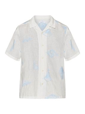 KnowledgeCotton Apparel Kurzarmhemd embroidery box fit short sleeve