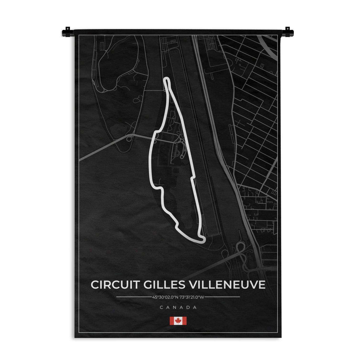 MuchoWow Wanddekoobjekt Rennsport - Rennstrecke - Circuit Gilles Villeneuve - Kanada - F1 -, Wanddeko für Wohnzimmer, Schlafzimmer, Kleid, Wandbehang, Kinderzimmer