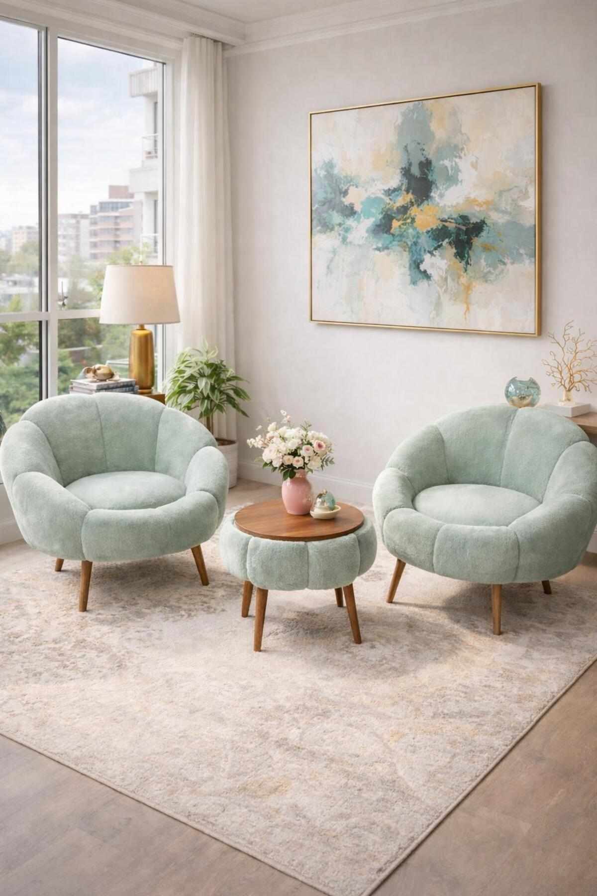 Skye Decor Sofa Lida Ohrensessel Set, 3 Teile, 3-teiliges Set