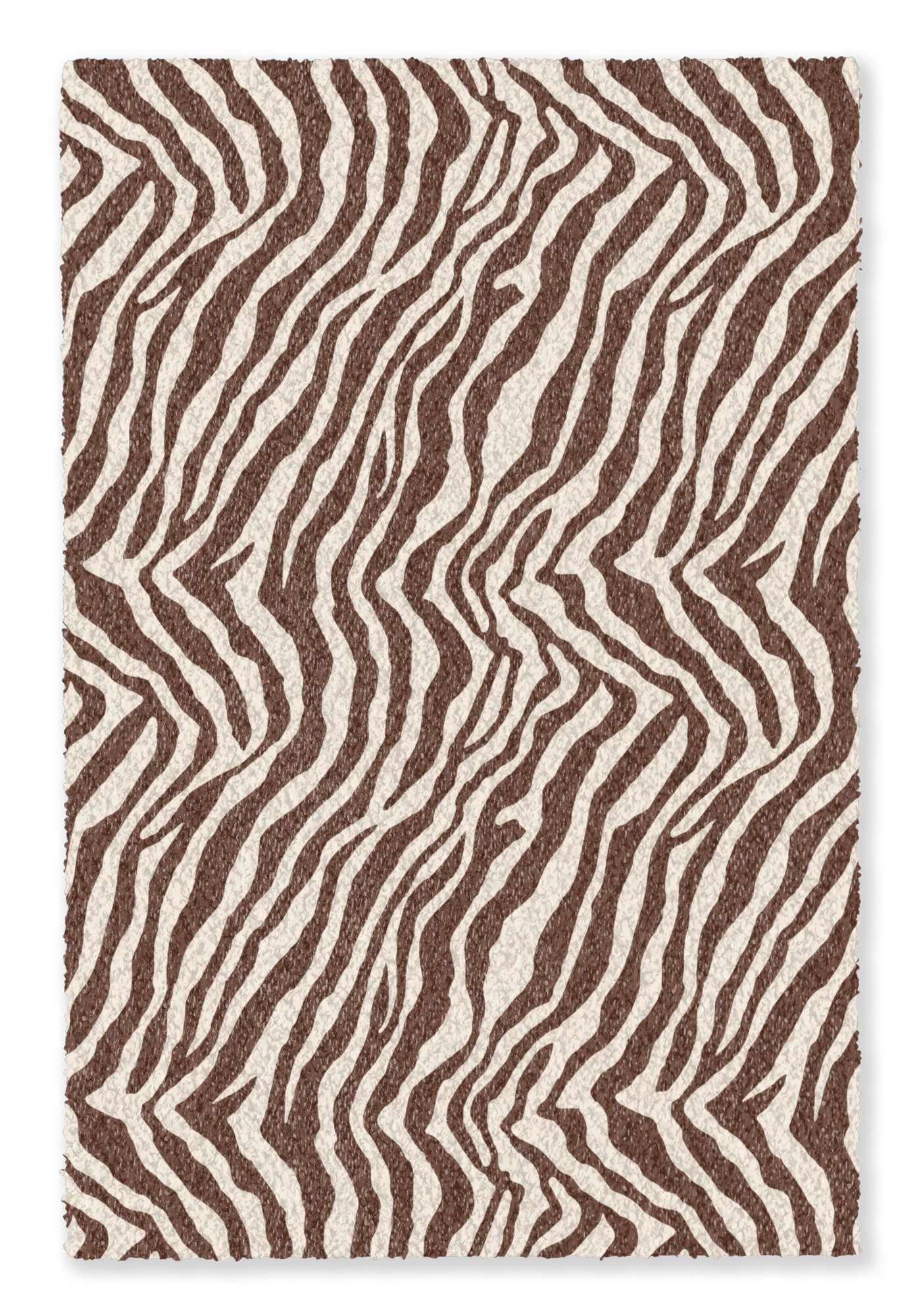 OnlyWow Teppich Zebra - Muster - Schwarz - Weiß, Rechteckig, Schlafzimmer, Vorleger, Kurzflor, Carpet 80x120 cm