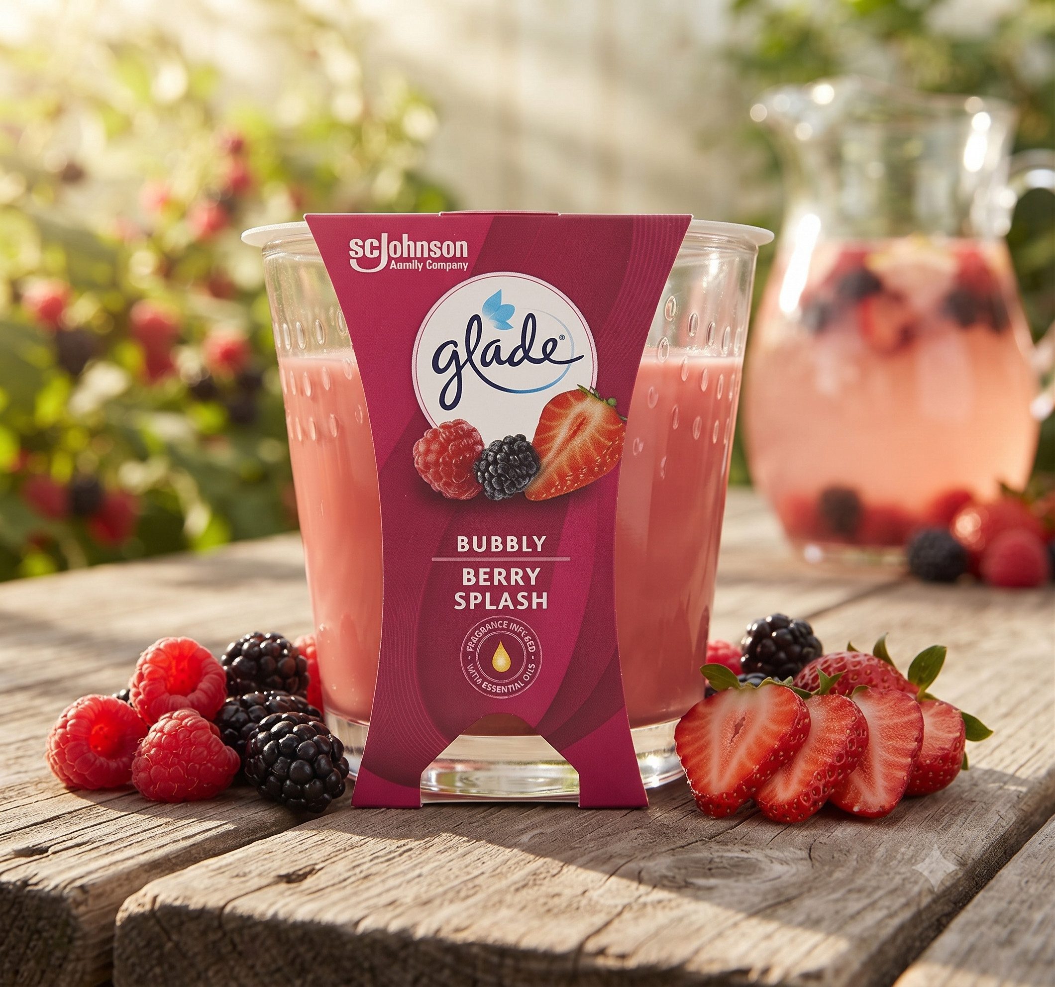 Glade Duftkerze Glade Duftkerze im Glas Bubbly Berry Splash 129g 1Stk