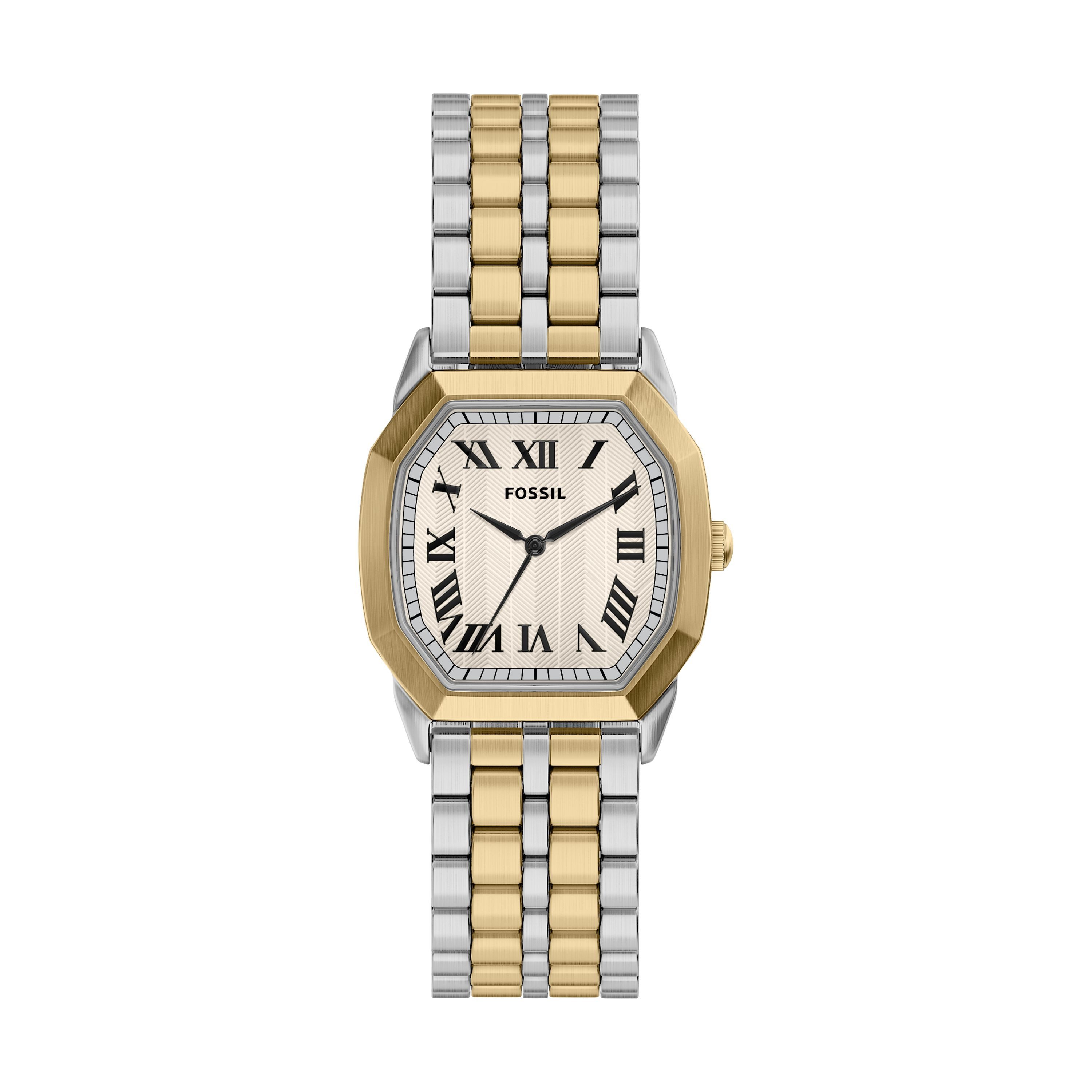 Fossil Quarzuhr Harlow FS6212, Armbanduhr, Edelstahlarmband, analog