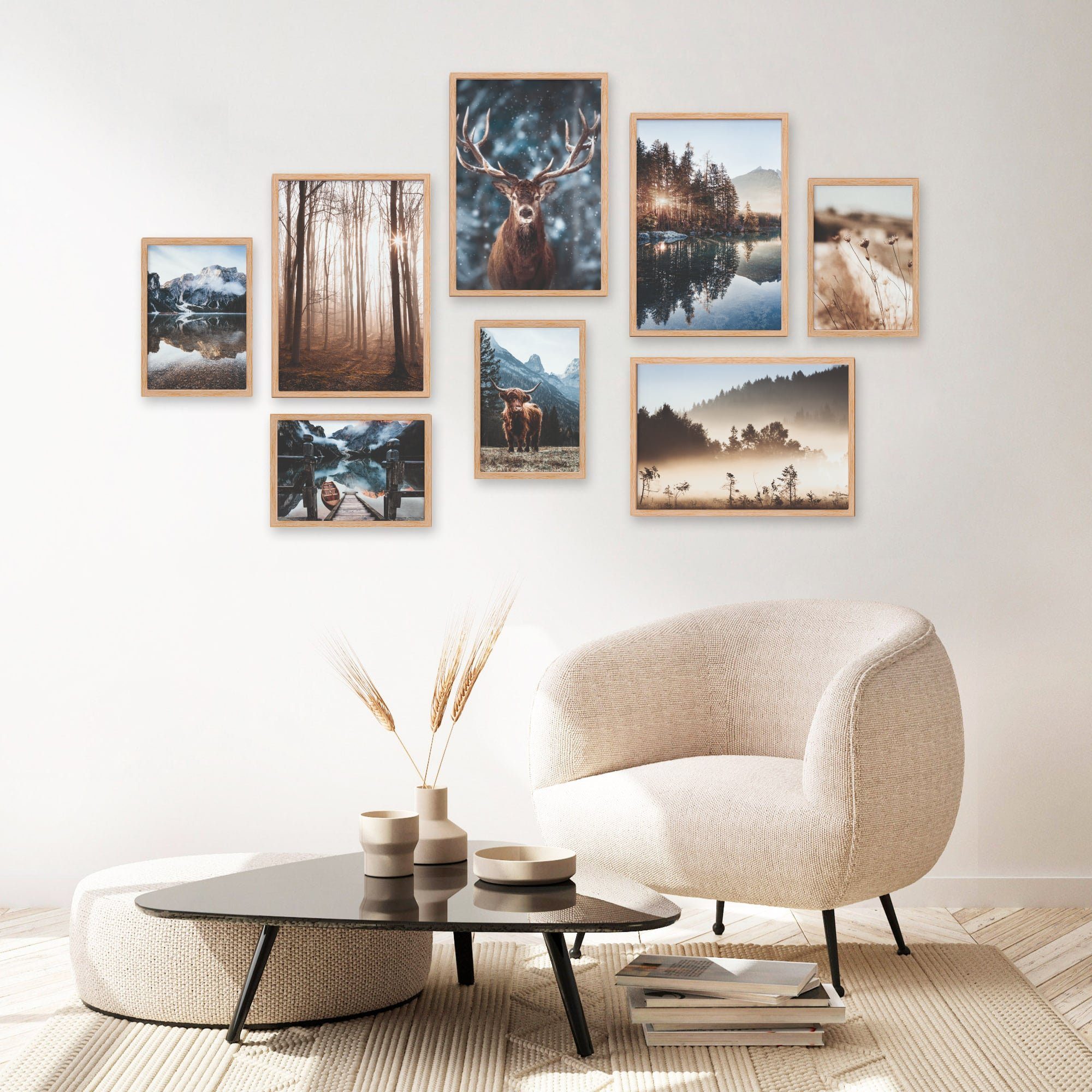 Heimlich Poster Set Natur, A4, A3 Achtsamkeit Wohnzimmer als DIN & Bilder Landschaften Deko, in DIN