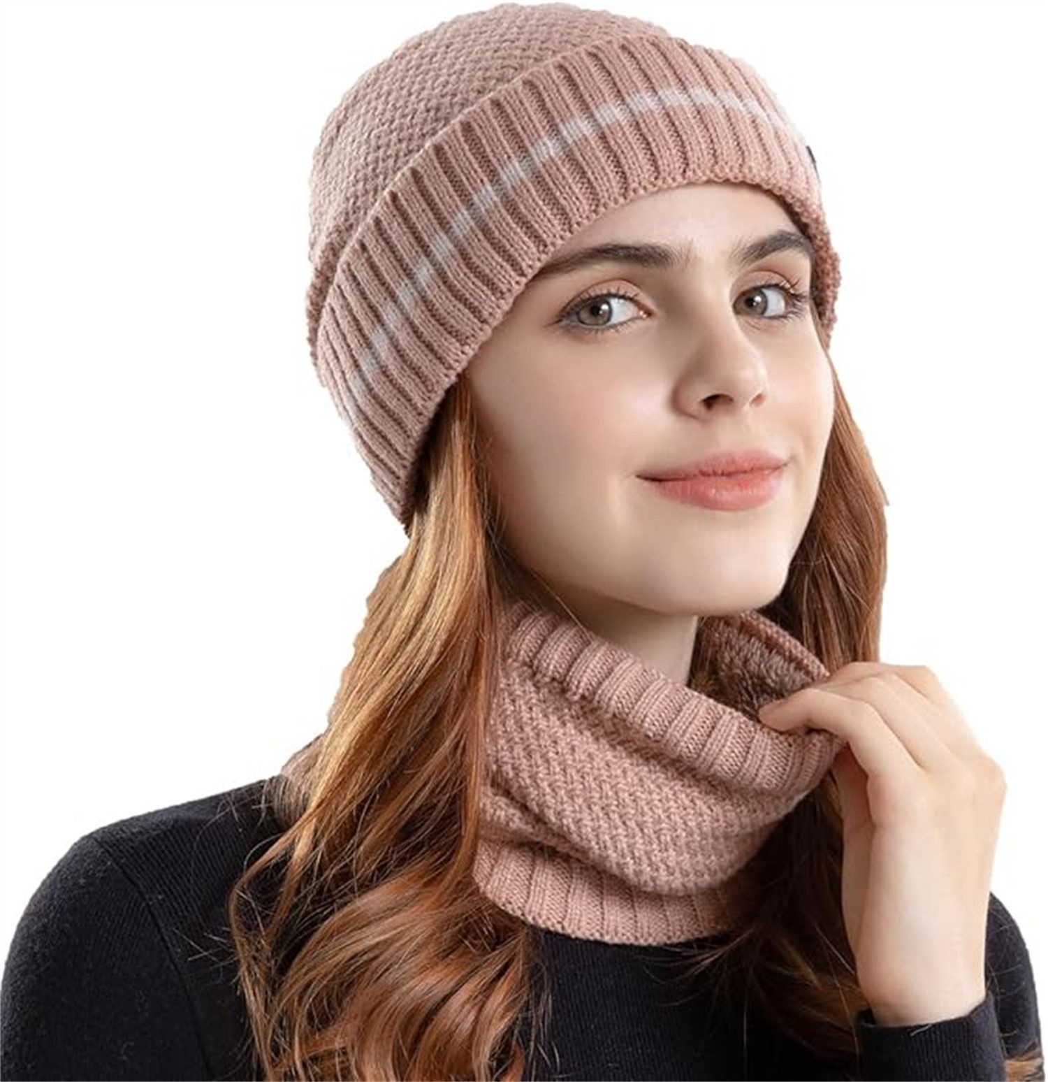 YVMOOEC Mütze & Schal Winter Chunky günstig online kaufen