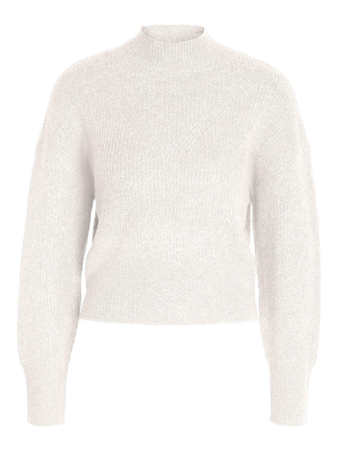 Noisy may Sweatshirt NMNELLA L/S HIGH NECK CROP KNIT FWD Weiß | Sweatshirts
