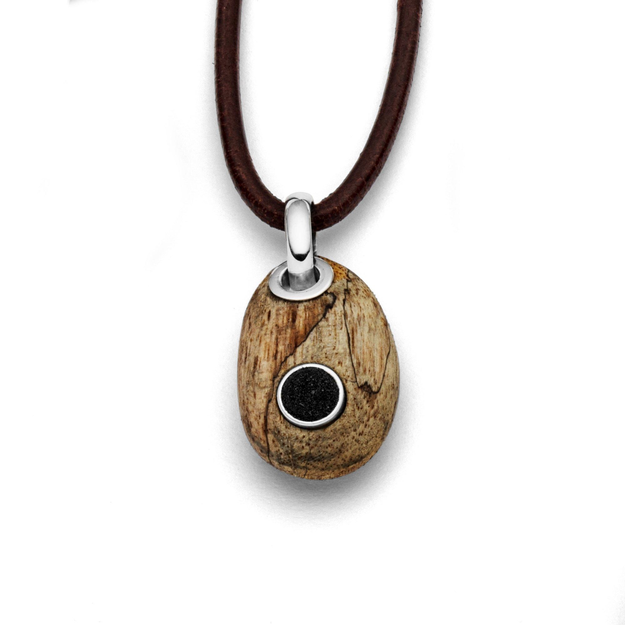 Kettenanhänger DUR Schmuck: Anhänger "Holzkiesel Lavasand" P3131