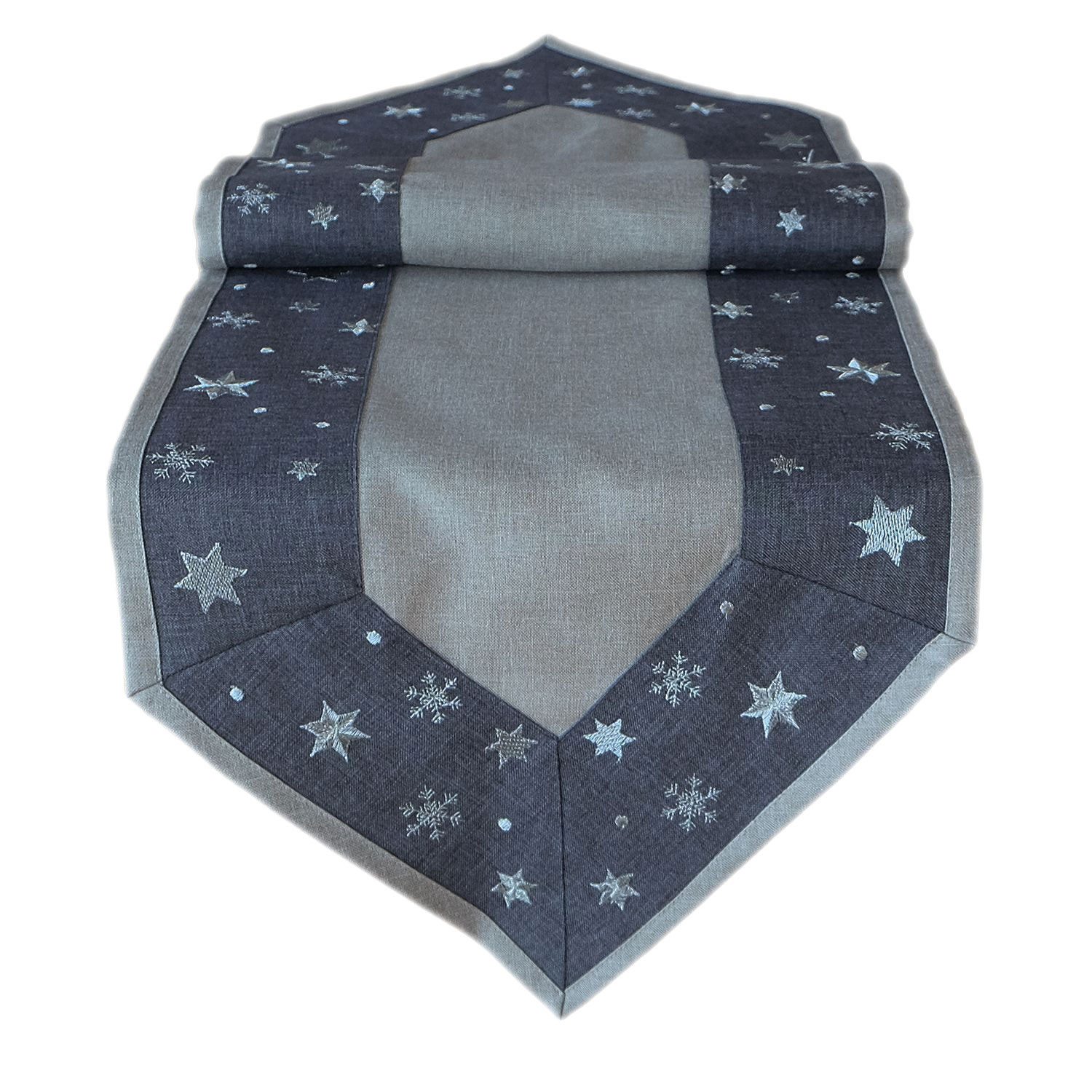 texpot Tischdecke Tischläufer Stickerei Sterne Winter Weihnachten (1-tlg) günstig online kaufen