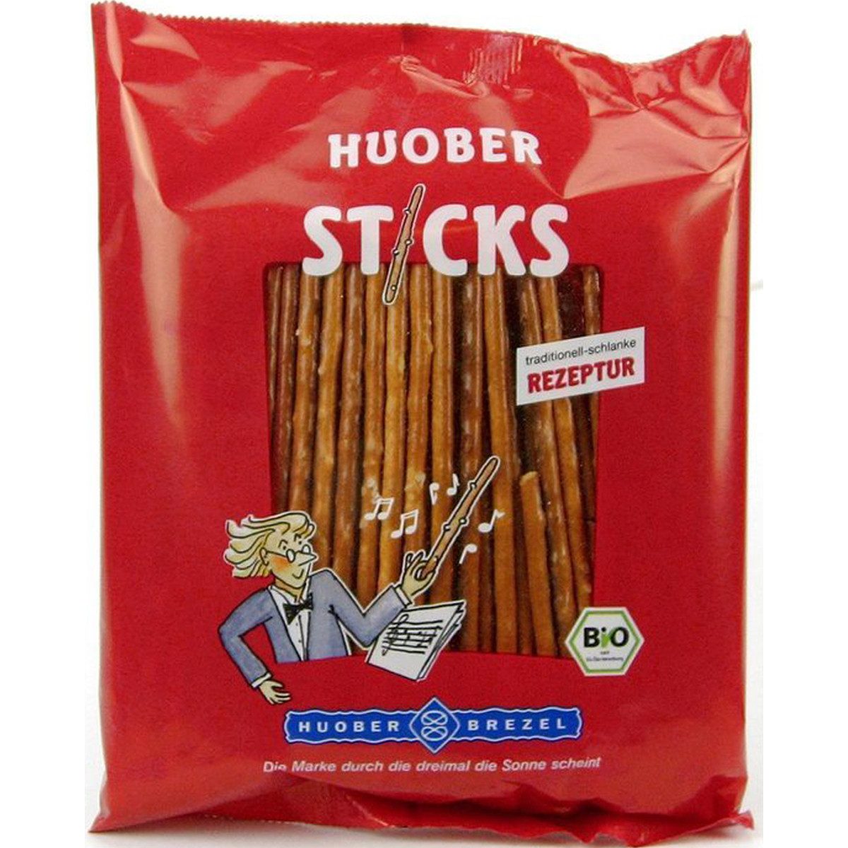 Huober Knabberei, Huober Bio Sticks knusprig leckeres Laugengebäck mit Salz 175g