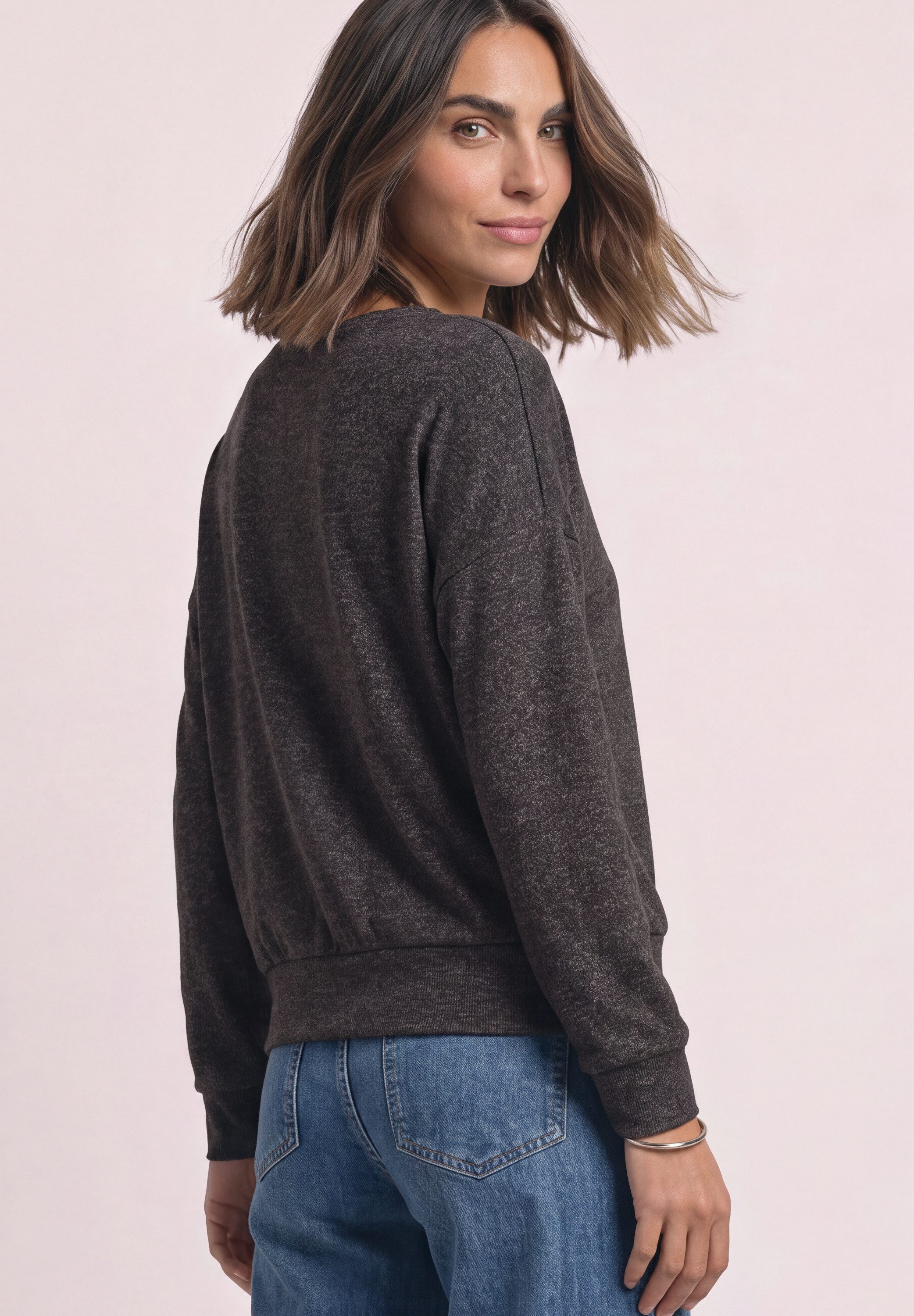 STREET ONE Langarmshirt in Unifarbe – Bild 2 von 5