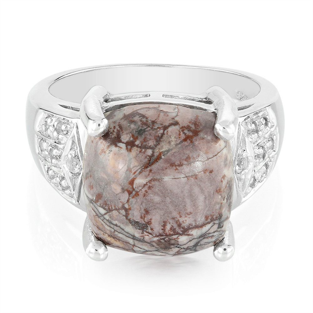 Cavill Silberring Cavill Sterling Silberschmuck Ring 5,71 ct Sonora Jaspis + Topase (1-tlg)