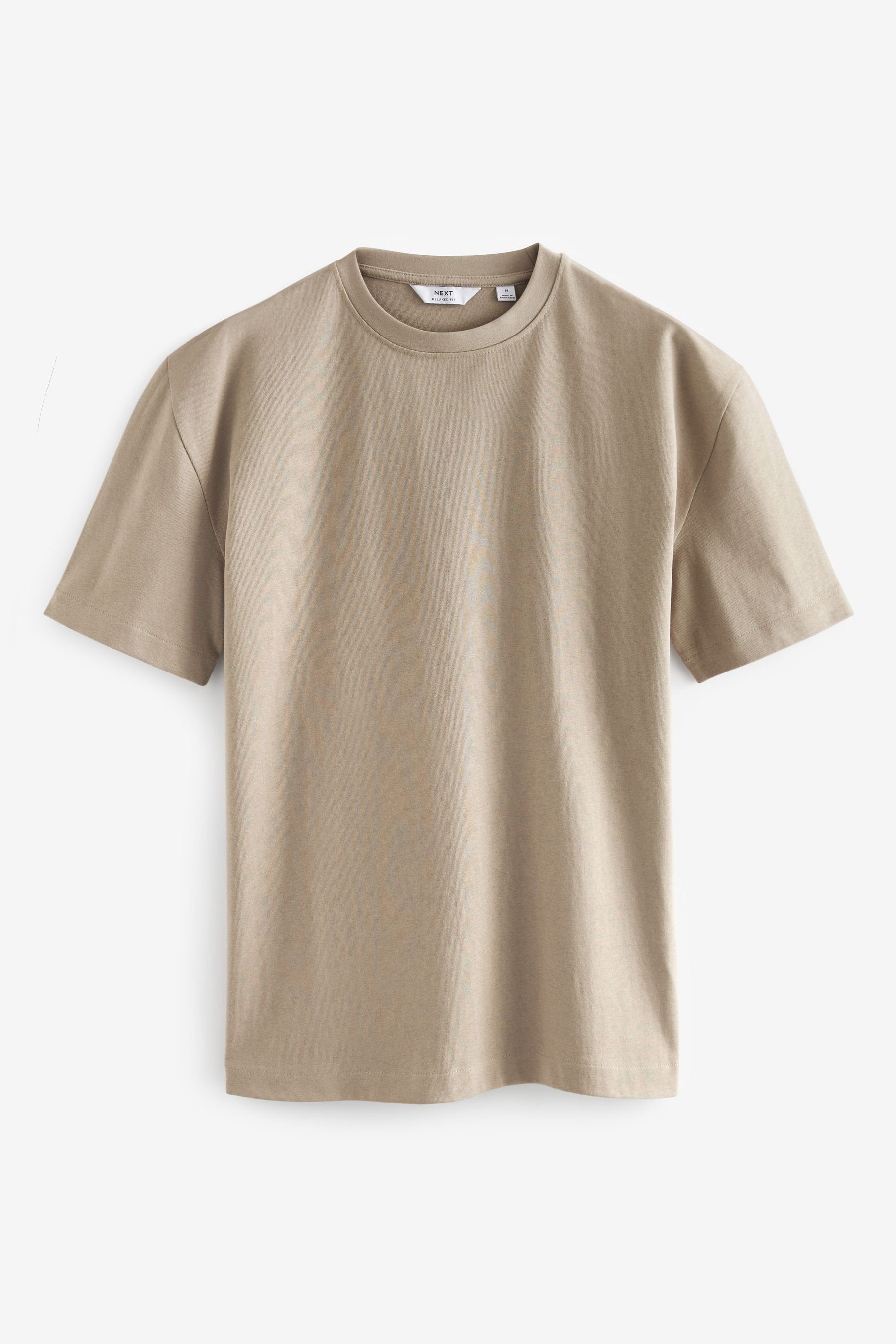 Next T-Shirt Stoff schwerem Stone (1-tlg) aus Natural T-Shirt