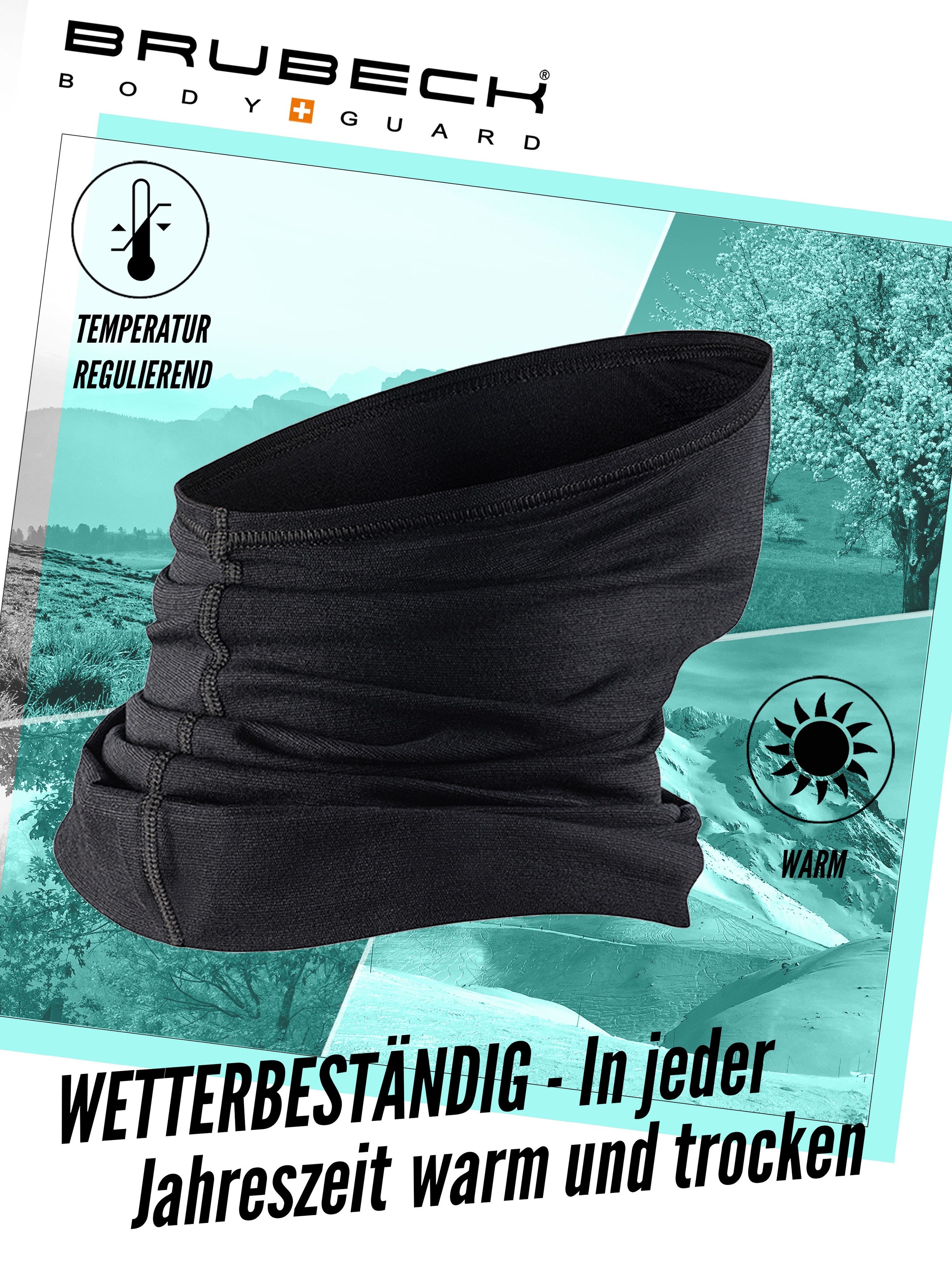 BRUBECK Sturmhaube M-PRO Merino Halbe Maske – leichter Outdoor-Gesichtsschutz Schwarz atmungsaktiv, schnelltrocknend, windabweisend