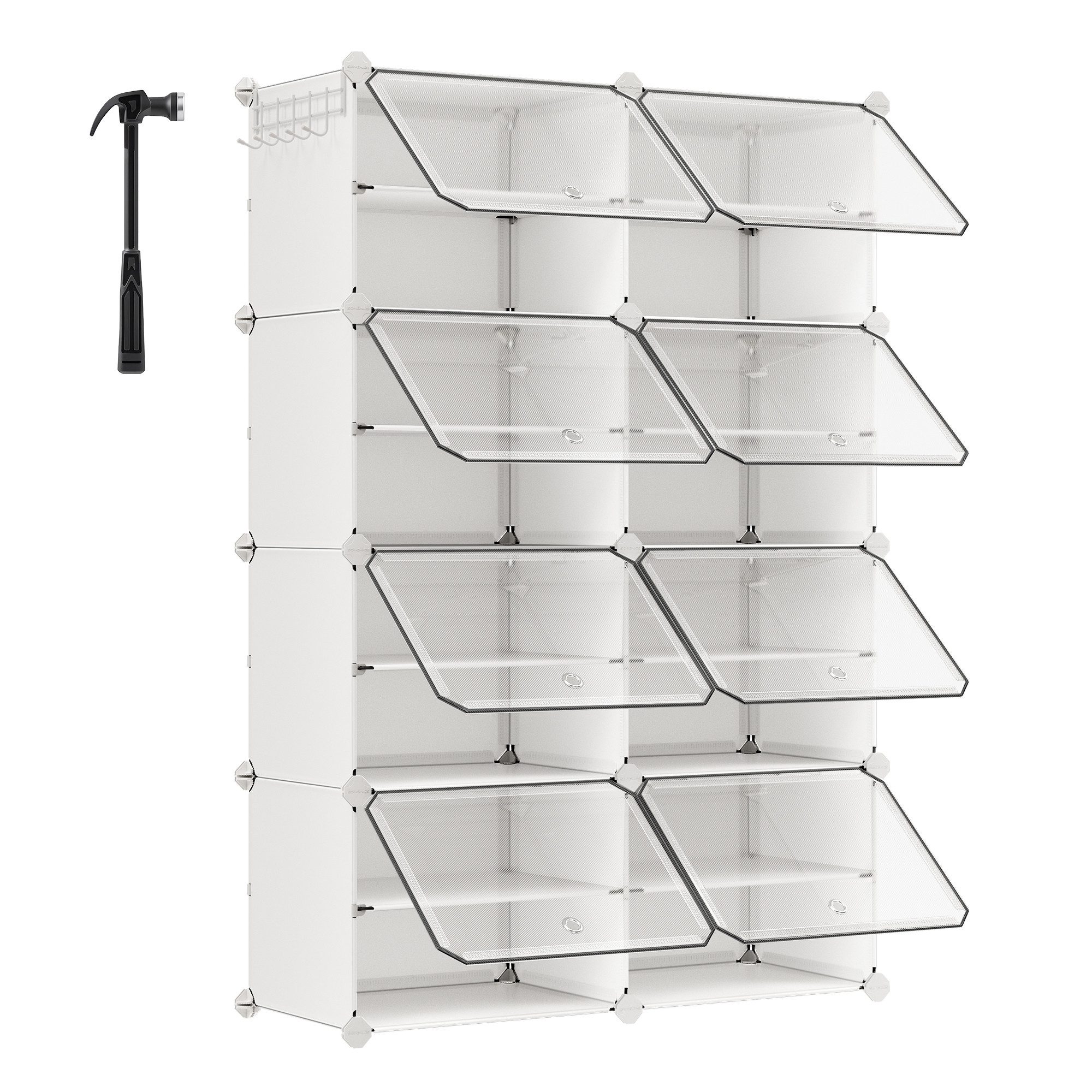 SONGMICS Schuhregal Schuhschrank, 4/6/8/10/12 Fächern mit Türen für Flur, I günstig online kaufen