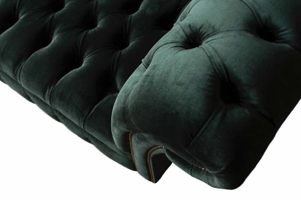 JVmoebel Sofa Chesterfield Design 3 Europe Stoff Grün Sofa In Polster Neu, Couch Polster Made Sitzer