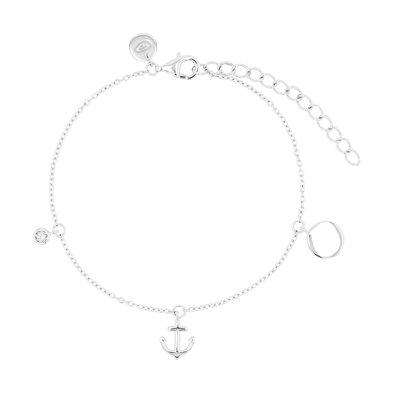 TOM TAILOR Silberarmband Anker, mit Zirkonia (synth)