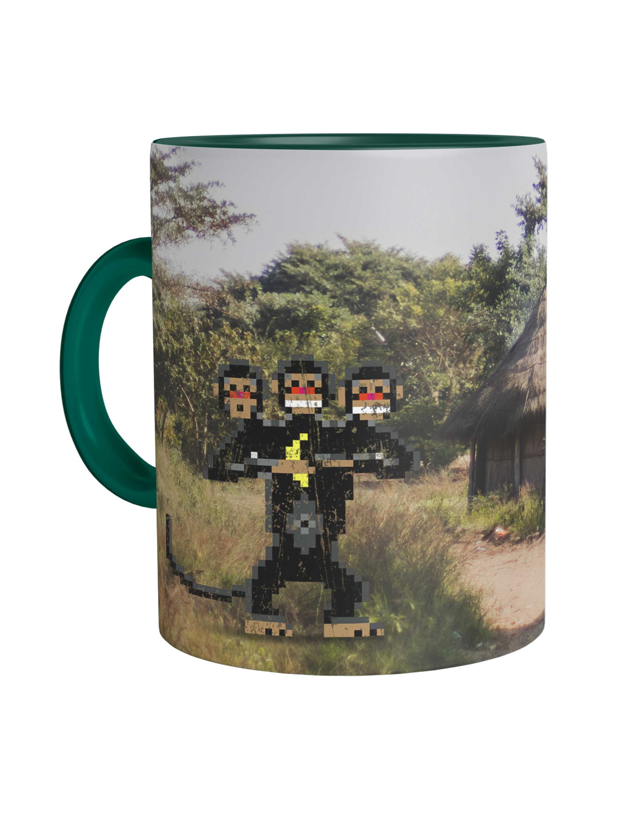 Urban Backwoods Tasse Look Behind You! Kaffeetasse Monkey The Game Secret Of Affe Nerd, 1-tlg., Keramik, Island Three Headed Monkey Kult