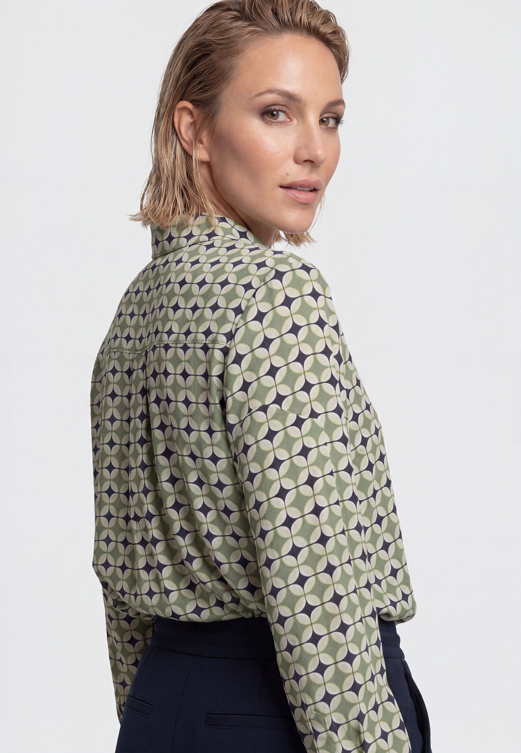Olsen Hemdbluse Bluse mit Allover-Dessin
