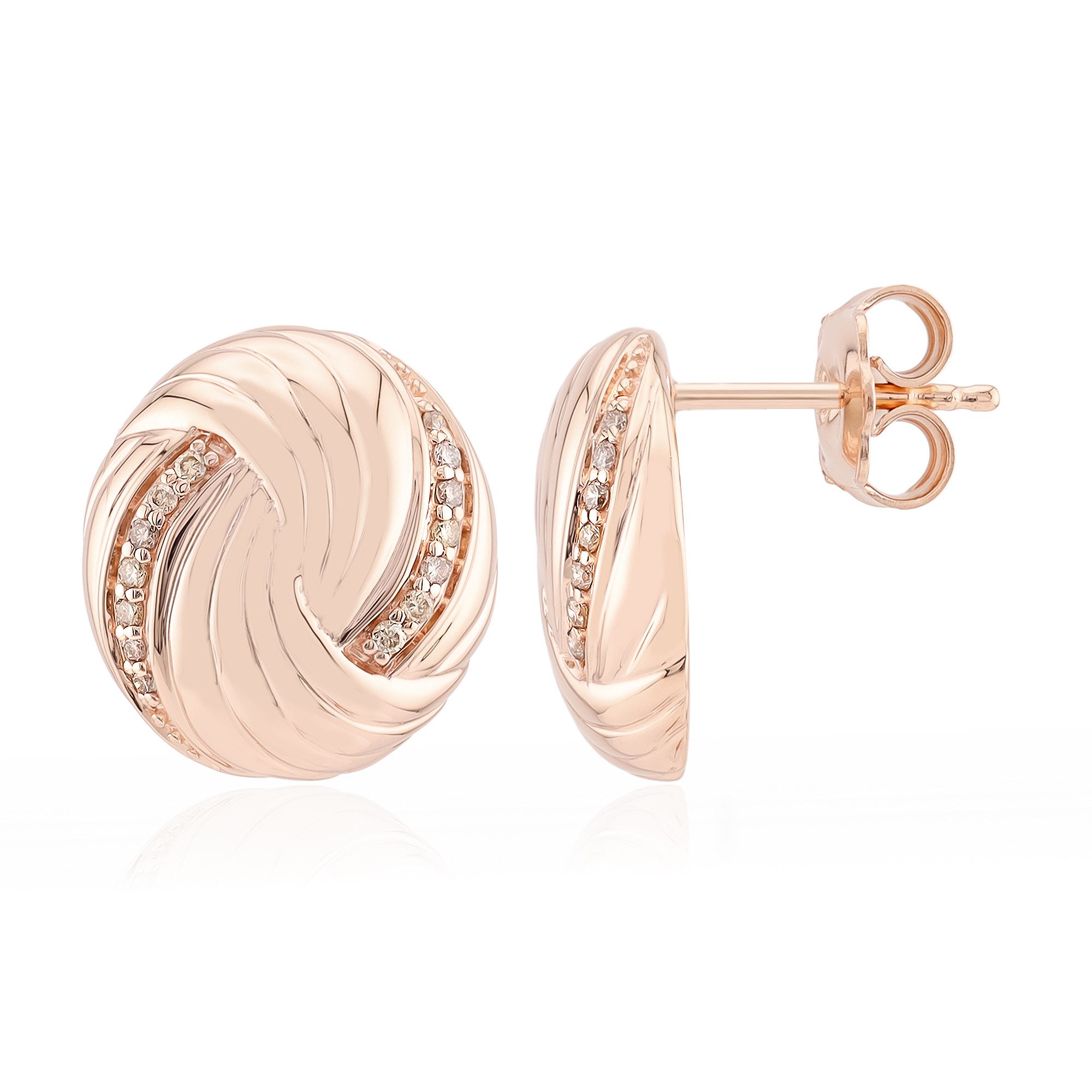 Ohrring-Set Cavill Rosévergoldete Sterlingsilber Ohrringe 0,15 ct Diamant
