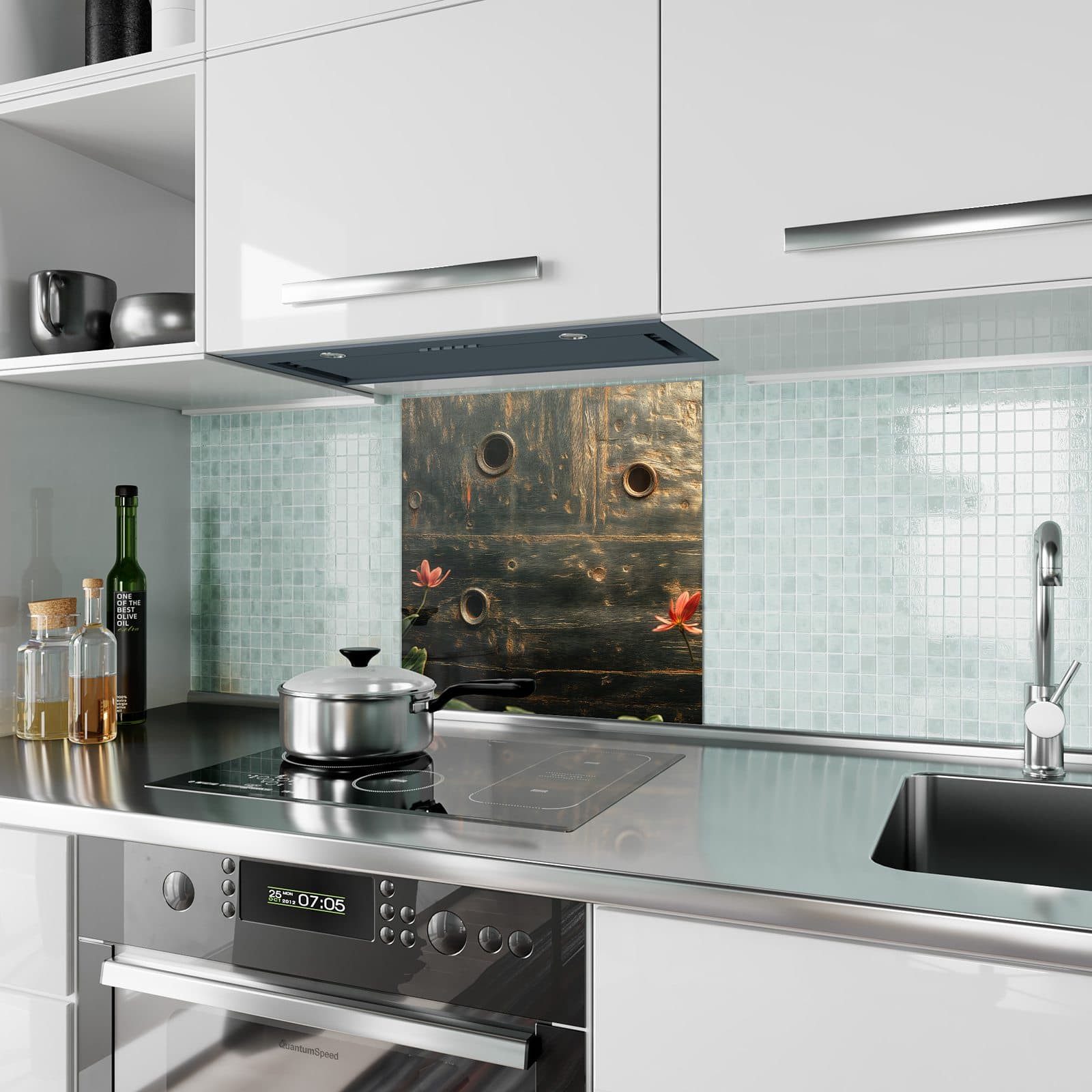 Primedeco Küchenrückwand Spritzschutz, Herdblende aus Glas günstig online kaufen