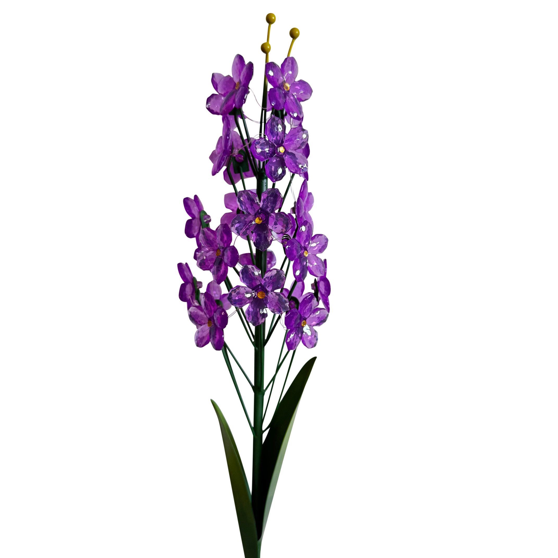 Online-Fuchs Gartenstecker Hyazinthe mit LED-Lichterkette und Solarbeleuchtung - Beetstecker (kaltweiße Beleuchtung, 96 cm groß) beeindruckende Dekoration für Ihren Garten, Terrasse oder Balkon