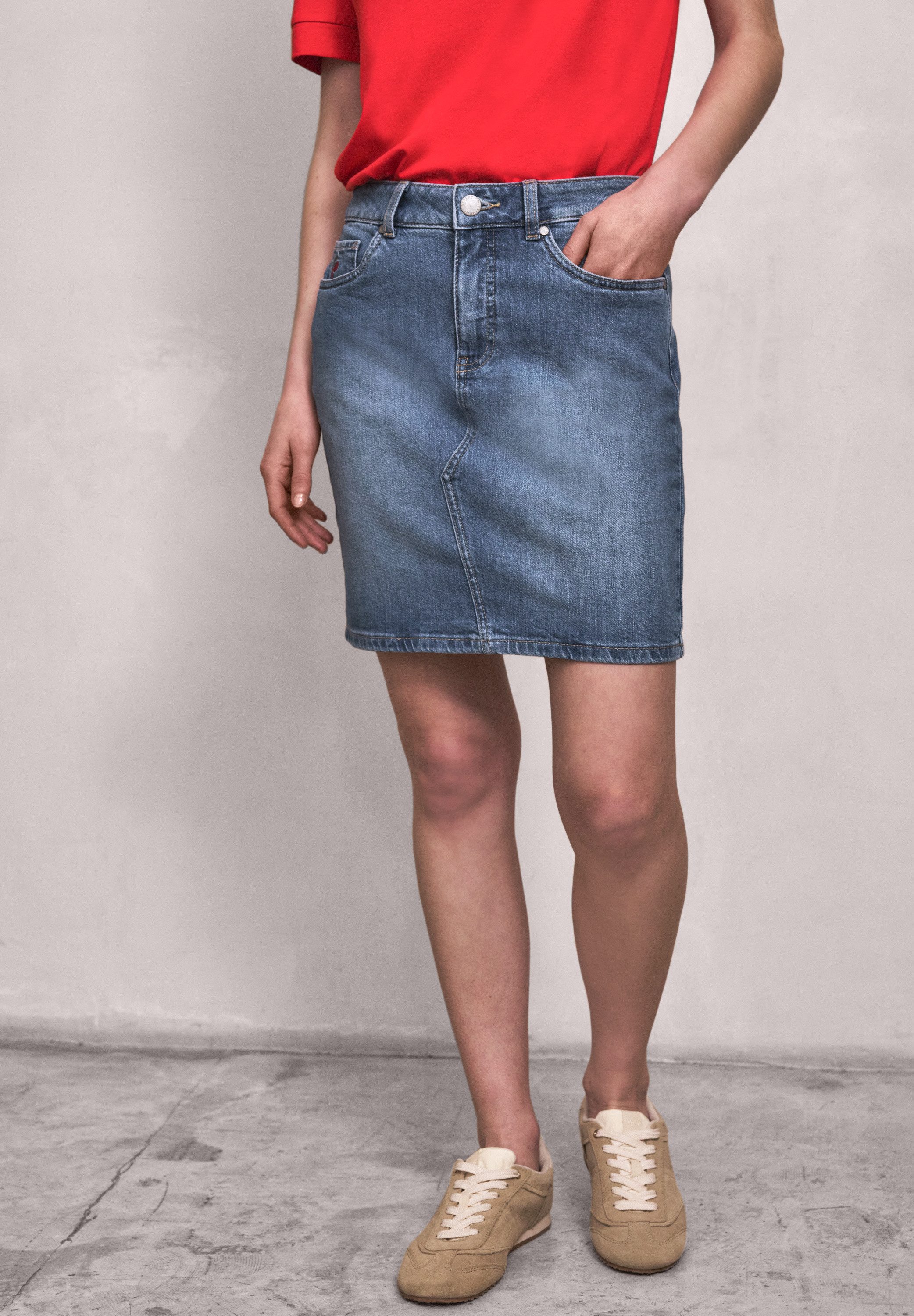STREET ONE STUDIO Jeansrock aus Baumwolle mit Stretchanteil