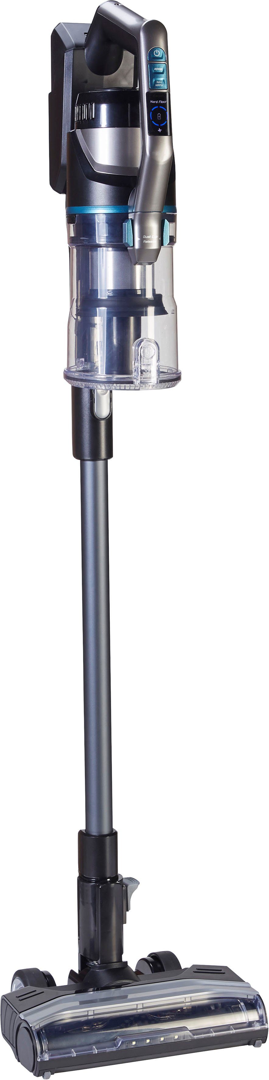 Hanseatic Akku-Stielstaubsauger HVS165DBMC Akku Staubsauger, LED Multifunktionsanzeige, 550 W, beutellos, Bodenständer zur Aufbewahrung, LED beleuchtete Bürste