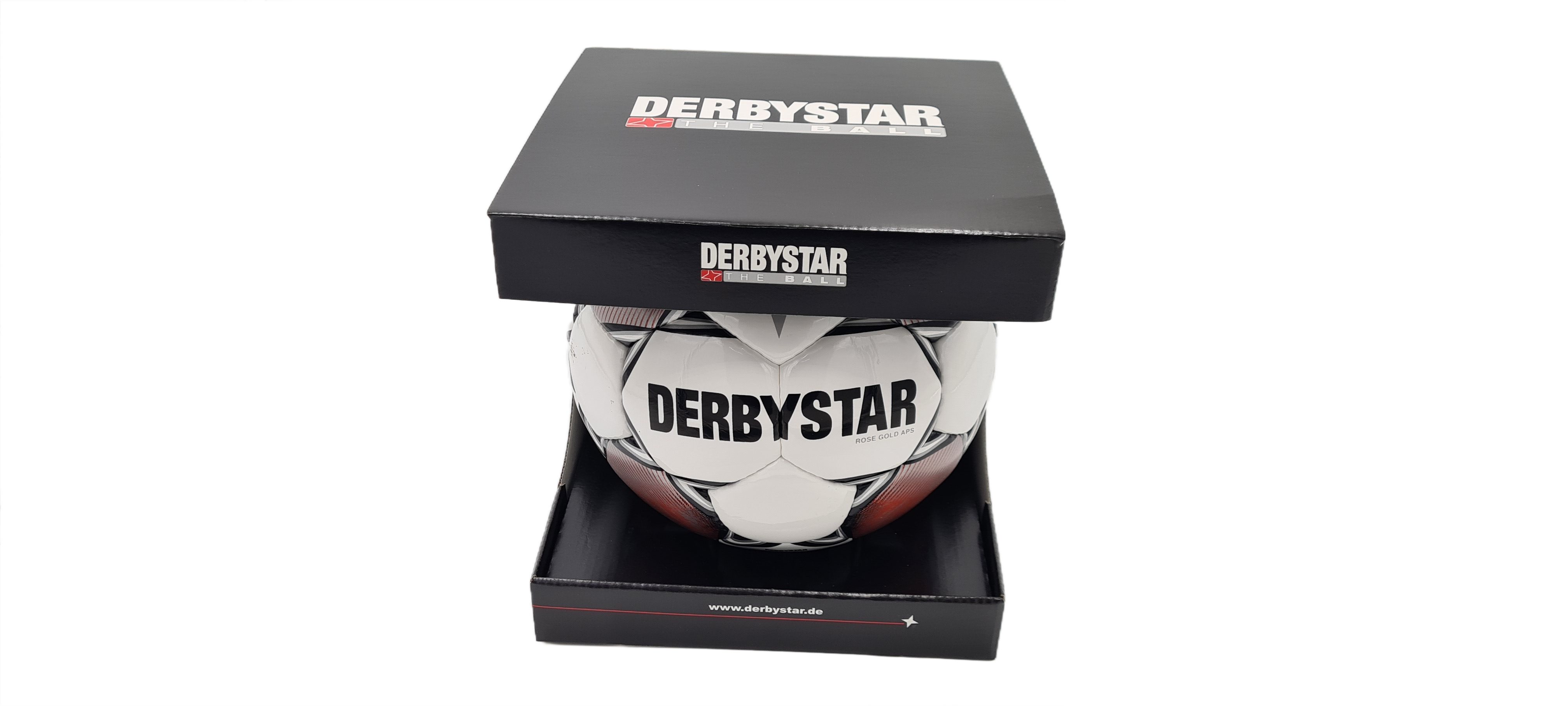 Derbystar Fußball Rose Gold APS Spielball / Matchball in Geschenkbox