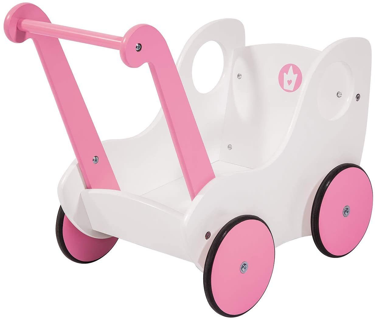 LeNoSa Puppenwagen »Holz Lauflernwagen - Puppenwagen weiß/rosa« online  kaufen | OTTO