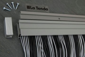 La Tenda Insektenschutz-Vorhang La Tenda TRENTO 3 XL Streifenvorhang schwarz, 120 x 230 cm, PVC - Länge und Breite individuell kürzbar