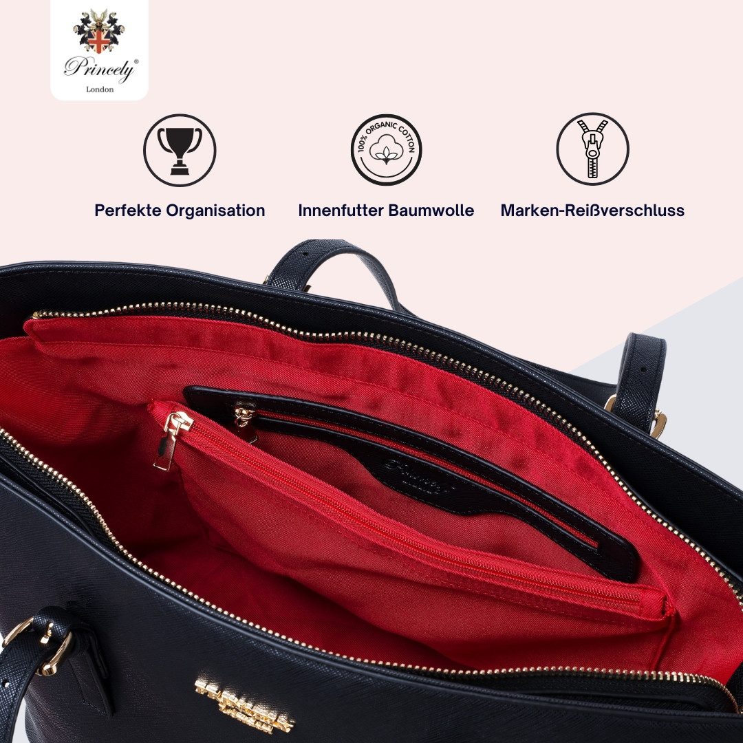 Princely London Shopper Beverly Medium - Geräumiger Shopper mit Reißverschluss