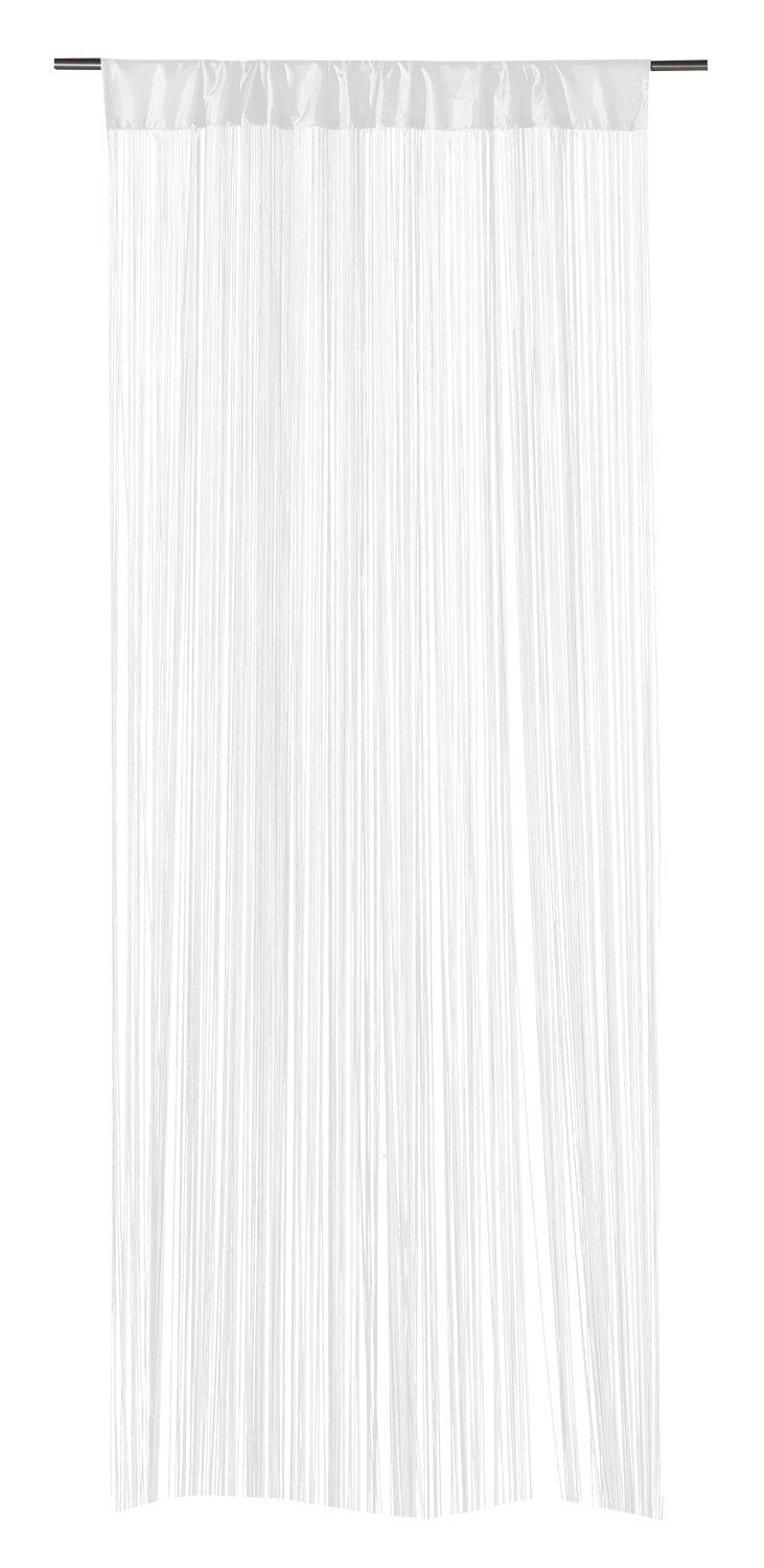 B Weiß, 110 250 halbtransparent, cm x cm, H Polyester Stangendurchzug, Türvorhang, Fadenvorhang Einfarbig, Gasper,